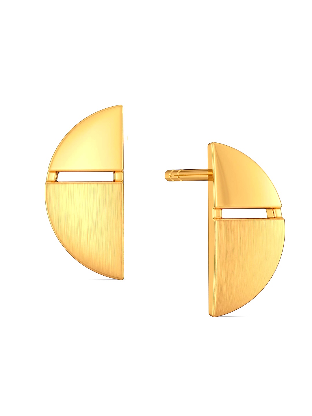 

MELORRA Polished Picks 18KT Gold Stud Earrings-2.56gm