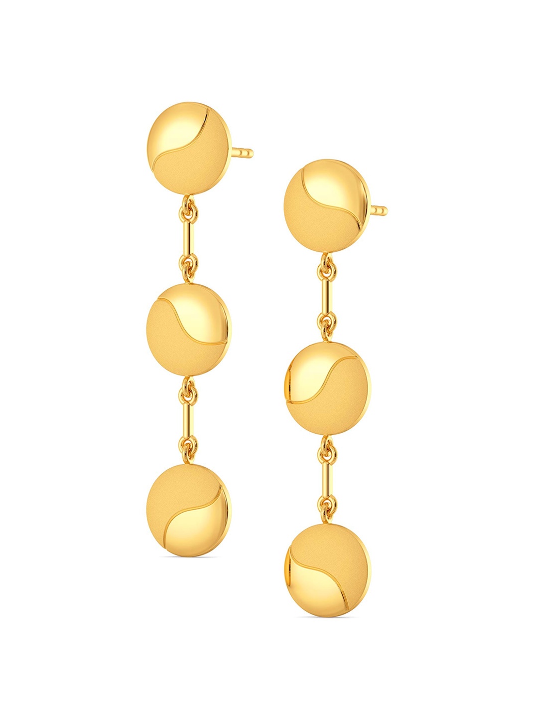 

MELORRA Disc Droops 18KT Gold Earrings-6.25gm