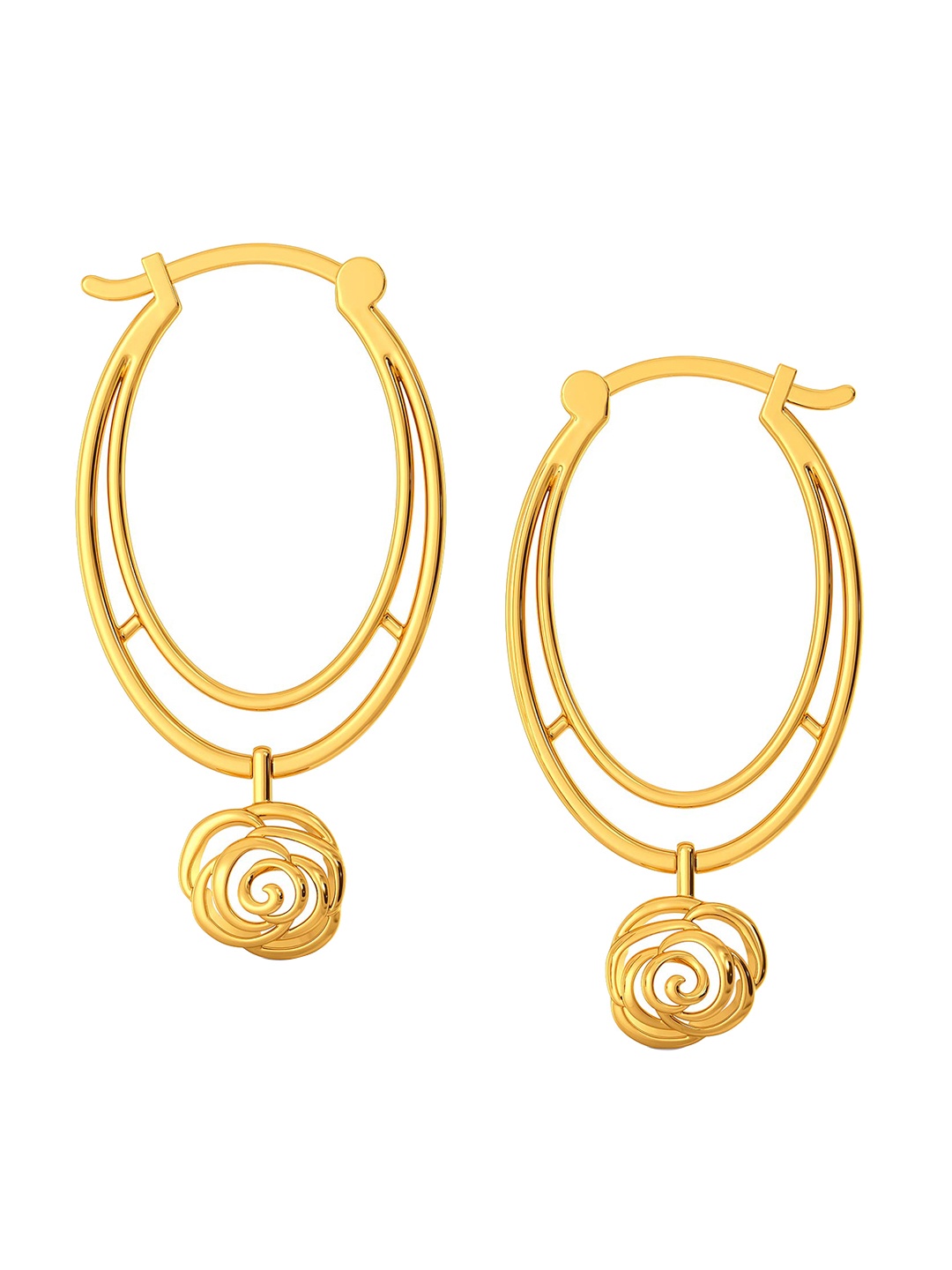 

MELORRA Blazing Blossom 18KT Gold Hoop Earrings-6.32gm