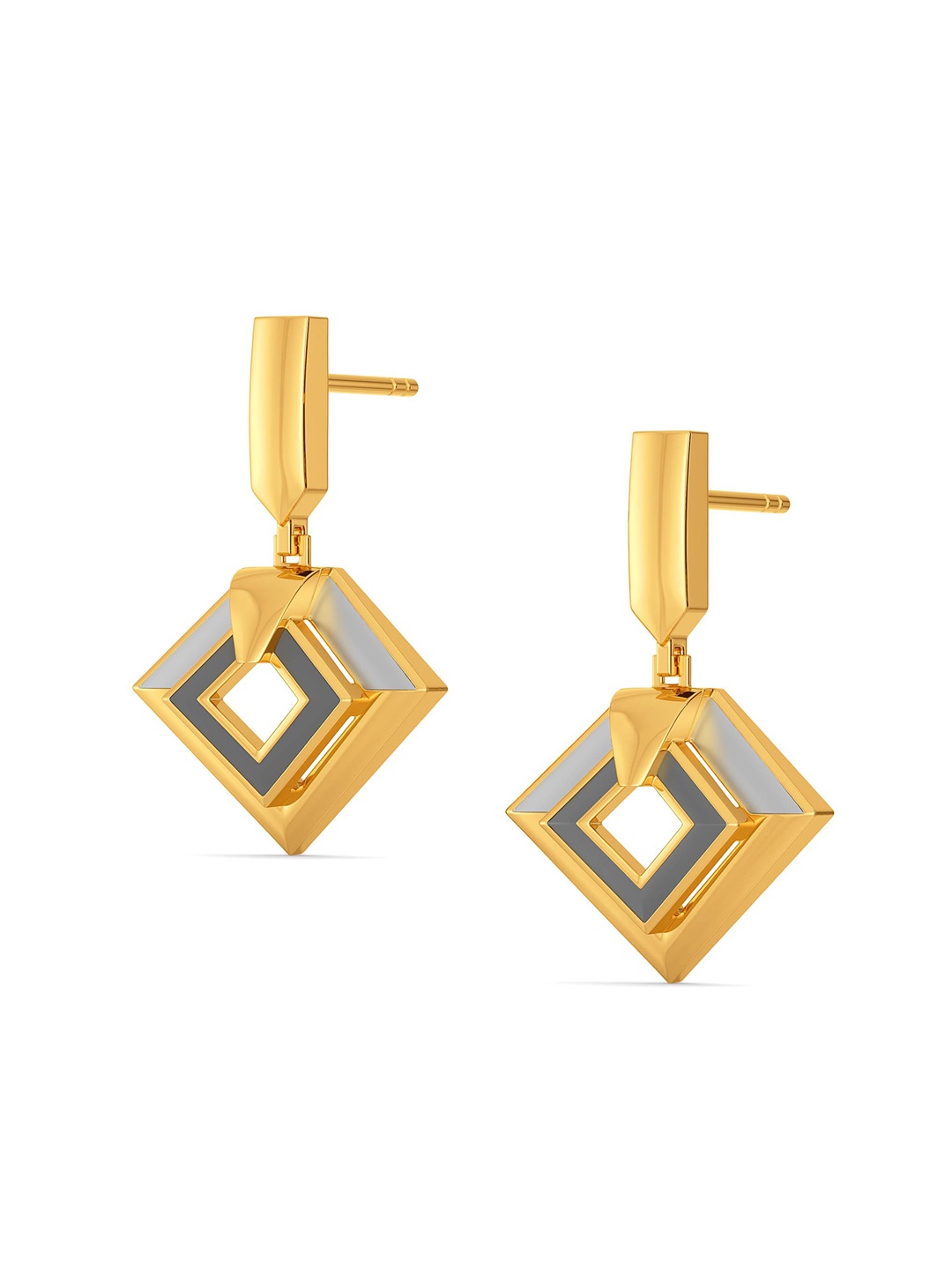

MELORRA Workday Greys 18KT Gold Earrings-5.31gm