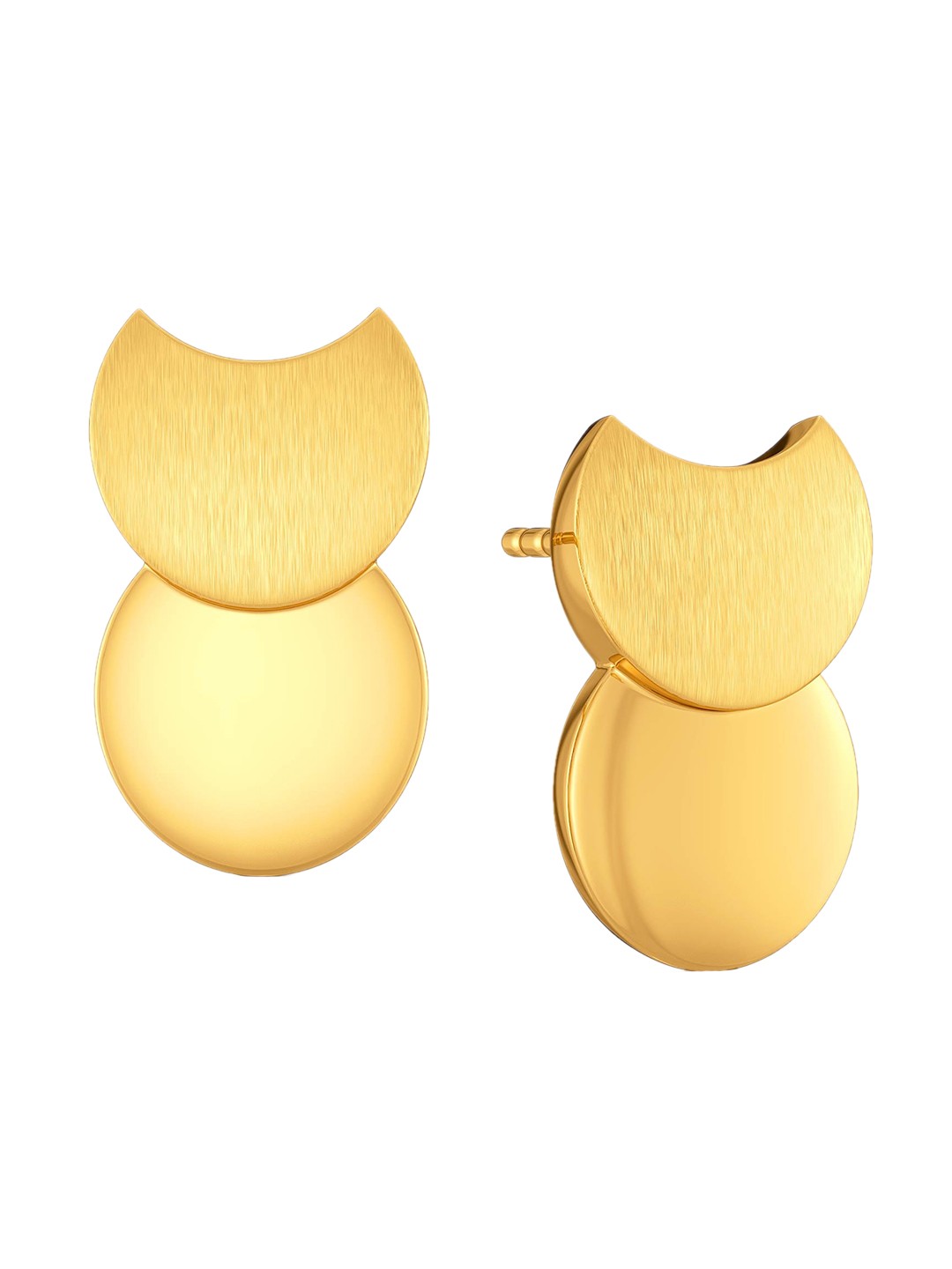 

MELORRA Sequin Workload 18KT Gold Stud Earrings-3.66gm