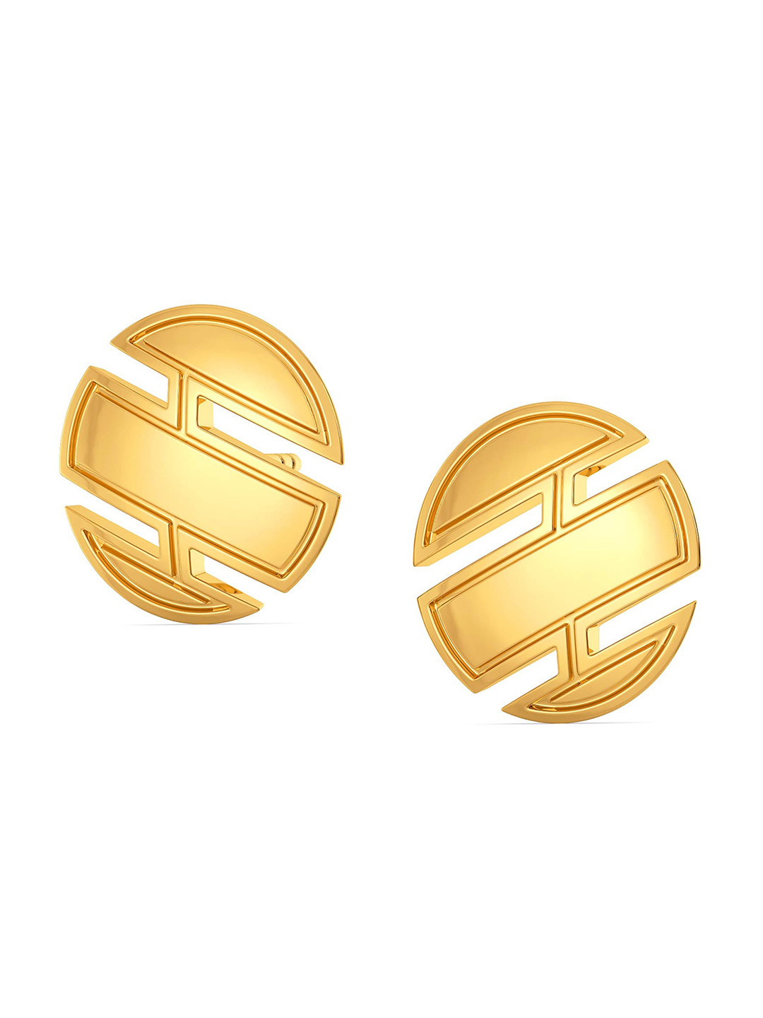 

MELORRA Cool Cuts 18KT Gold Stud Earrings-3.8gm
