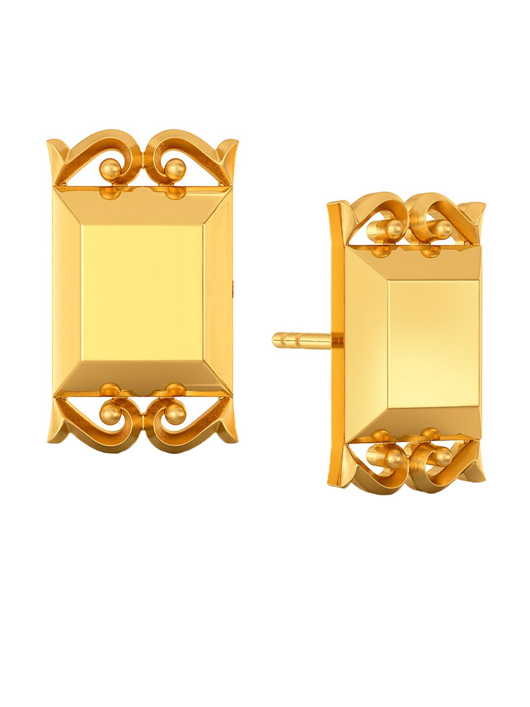 

MELORRA Victorian Swirls 18KT Gold Stud Earrings-4.18gm