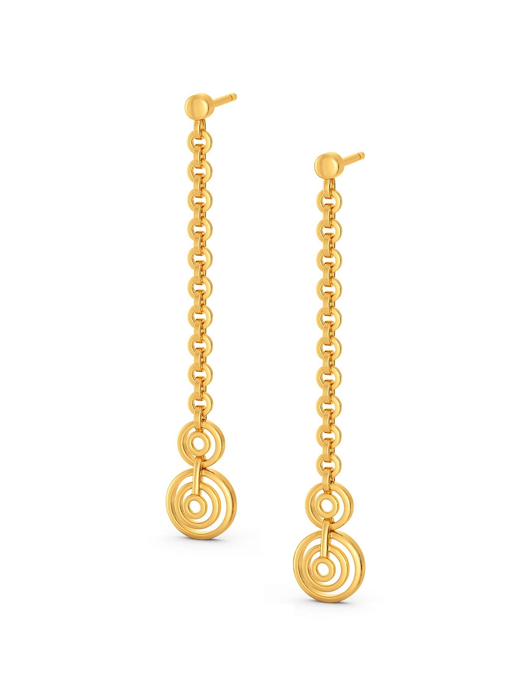 

MELORRA Link o Bop 18KT Gold Shoulder Duster Earrings-4.88gm