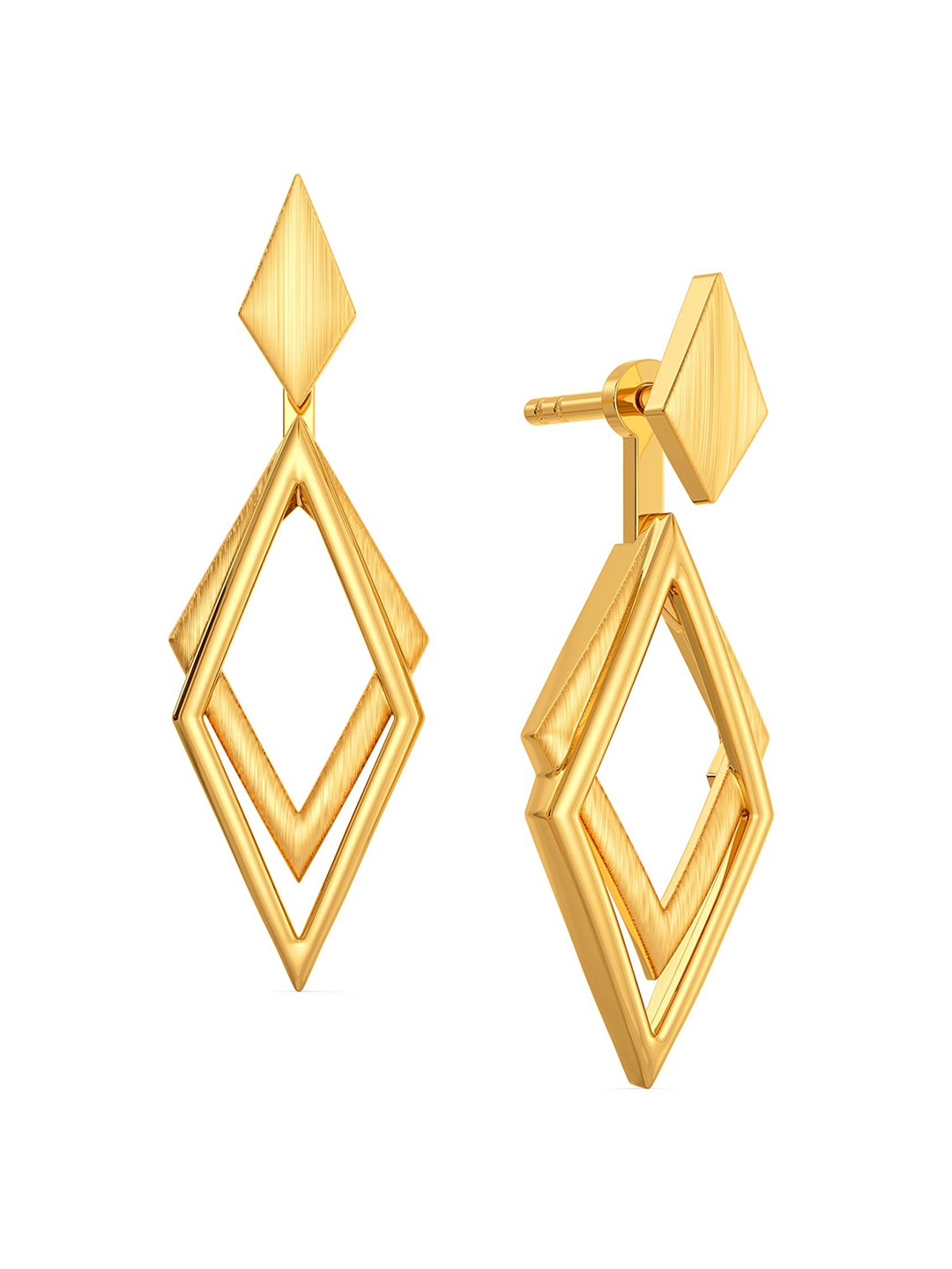 

MELORRA Jager Jet 18KT Gold Earrings-3.32gm