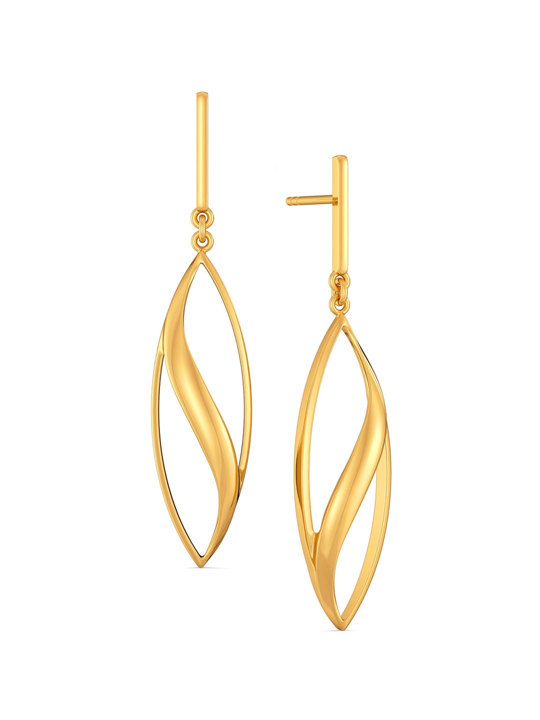 

MELORRA The Cool Lopsided 18KT Gold Dangle Earrings-5.03gm