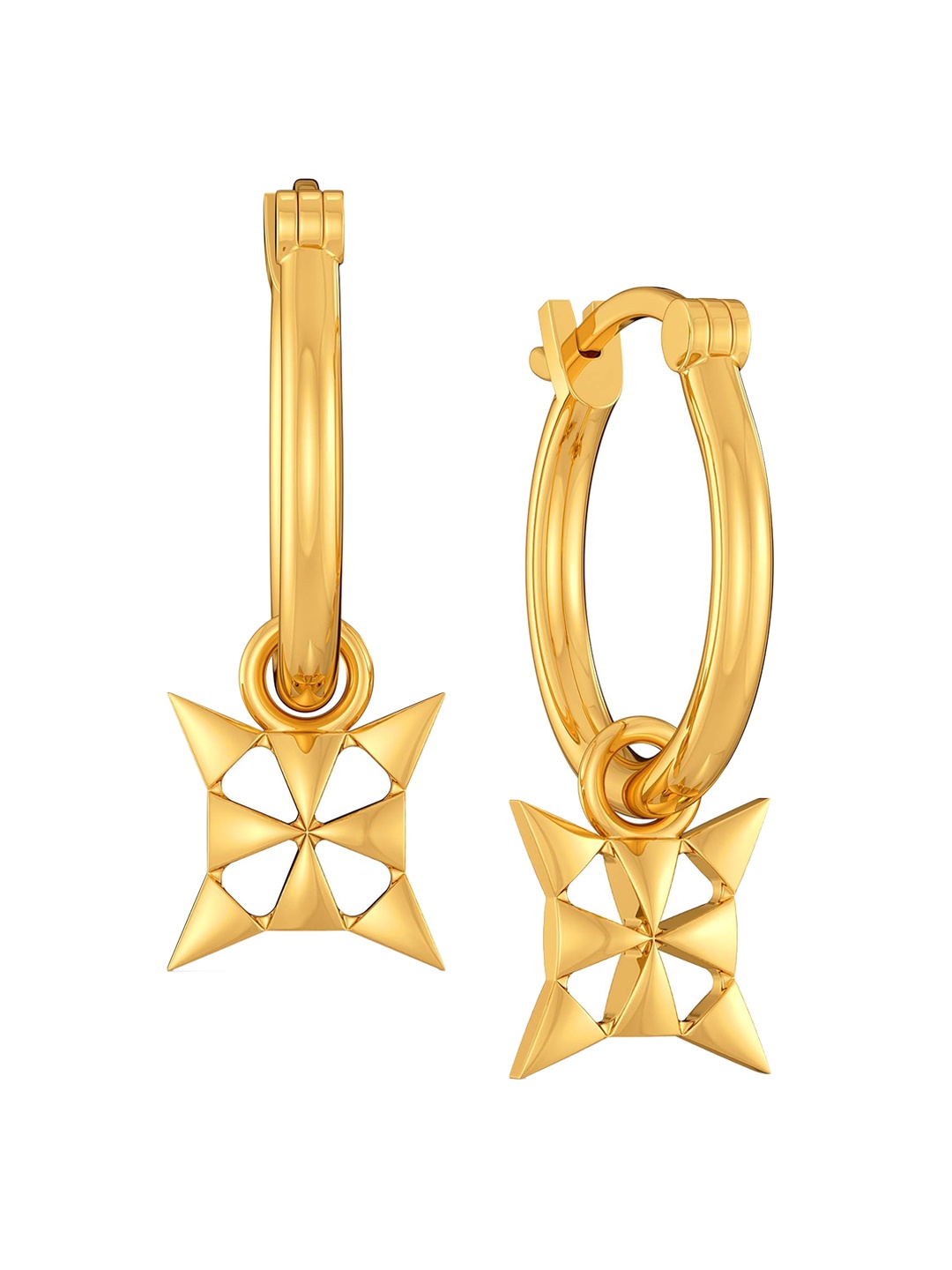 

MELORRA My Kinda Charms 18KT Gold Hoop Earrings-5.89gm