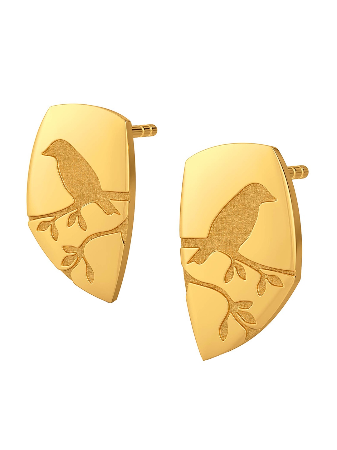 

MELORRA Nature Imprints 18KT Gold Stud Earrings-3.15gm