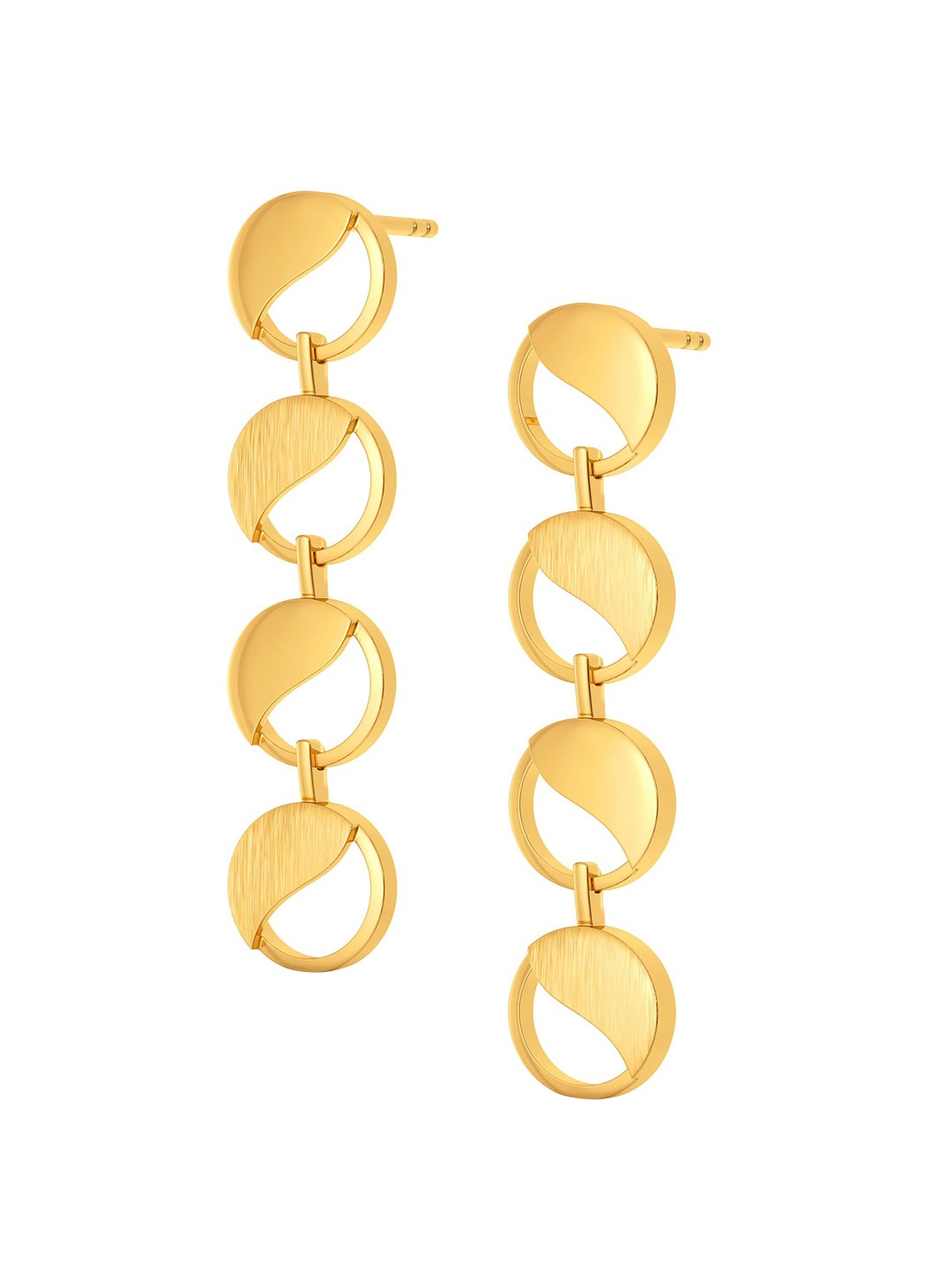 

MELORRA Formal Sequins 18KT Gold Drop Earrings-5.09gm