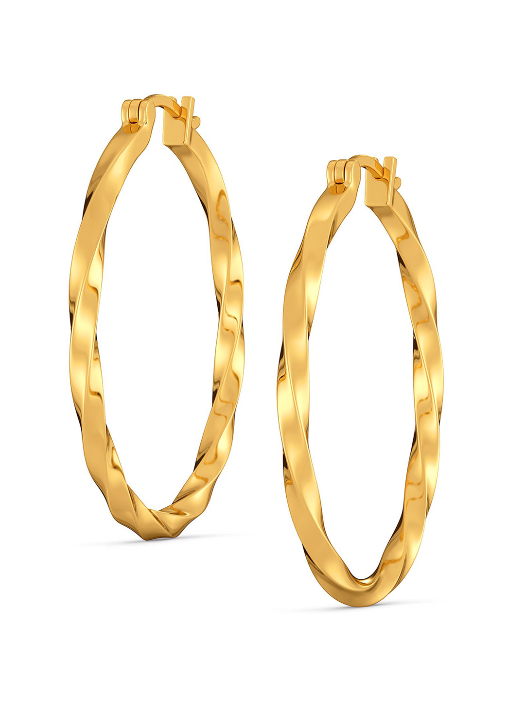 

MELORRA Twister Tale 18KT Gold Hoop Earrings-7.09gm