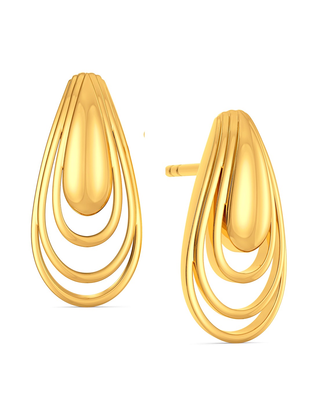 

MELORRA Debonair Dash 18KT Gold Stud Earrings-3.6gm
