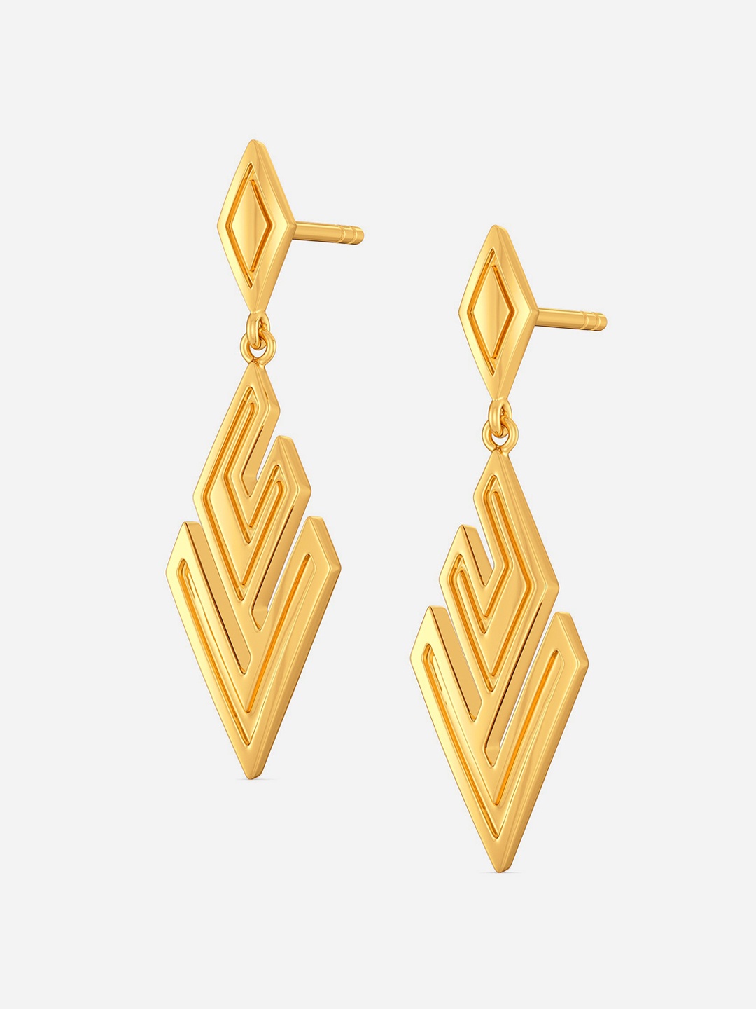 

MELORRA Cut It Short 18KT Gold Drop Earrings- 2.48 gm