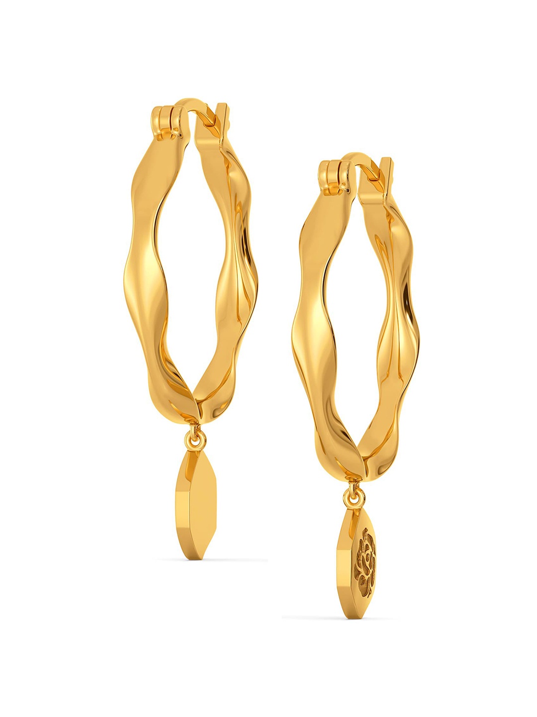 

MELORRA Rose Repurposed 18KT Gold Hoop Earrings- 7.14gm