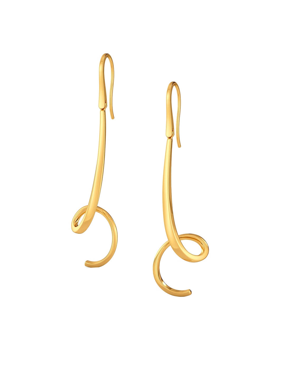 

MELORRA Sleeve O Swirls 18KT Gold Dangle Earrings-5.88gm