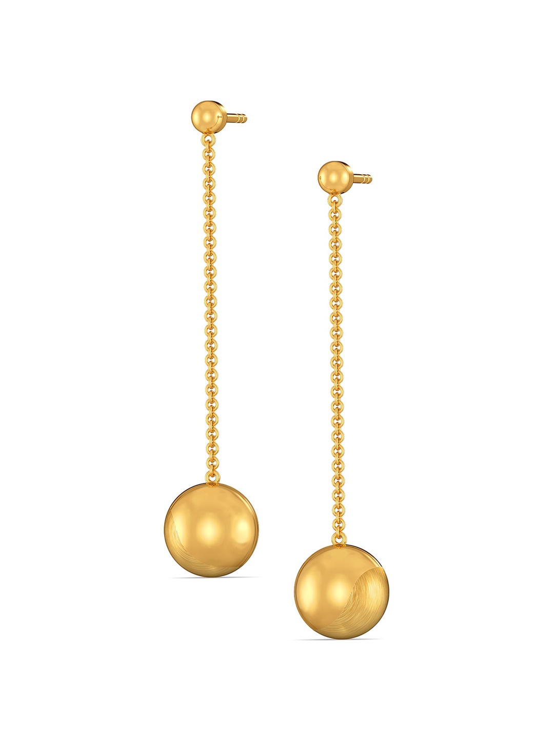 

MELORRA Orb Occasion 18KT Gold Dangle Earrings-4.63gm