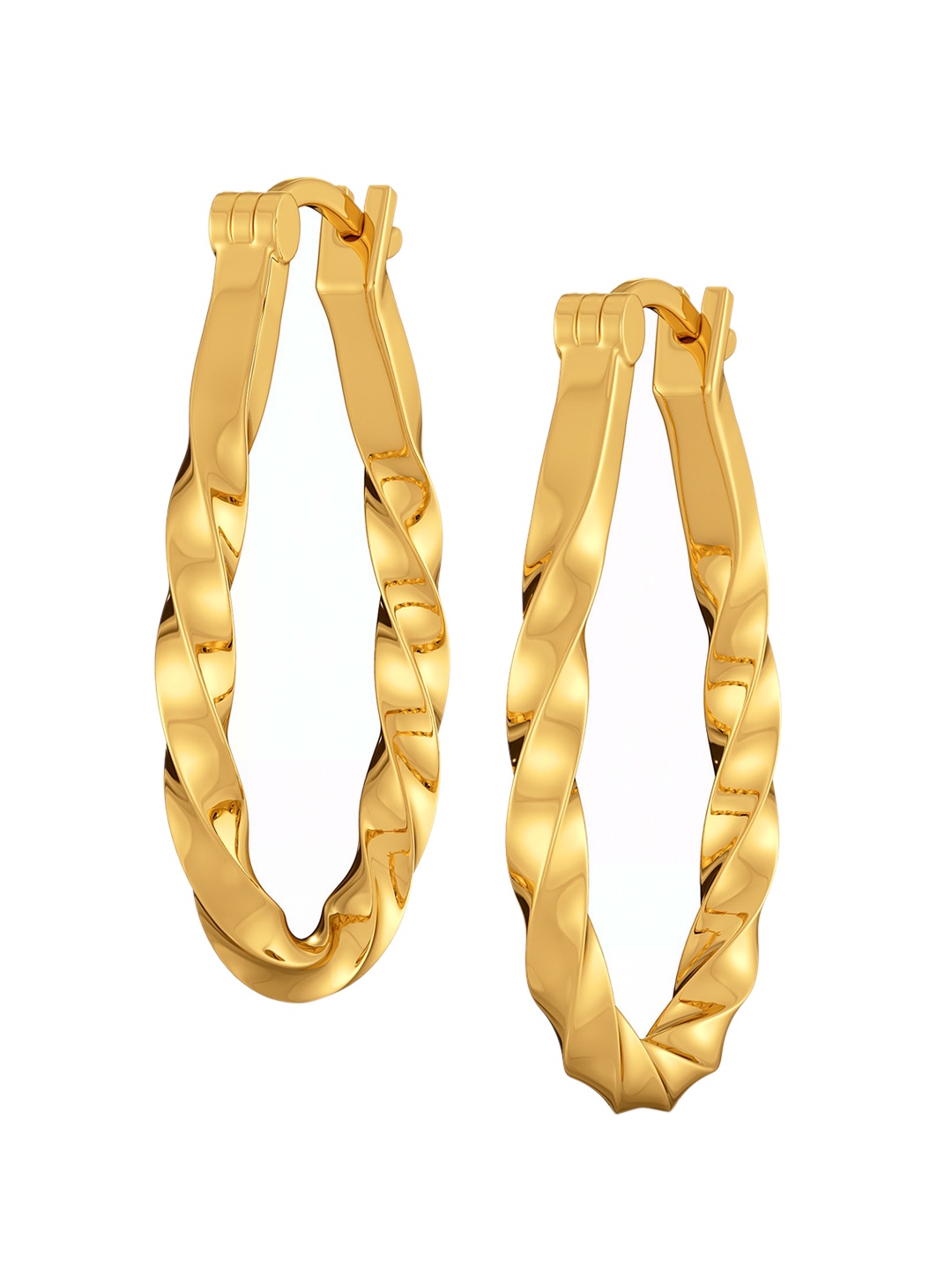 

MELORRA Twist It Up 18KT Gold Hoop Earrings-5.0gm