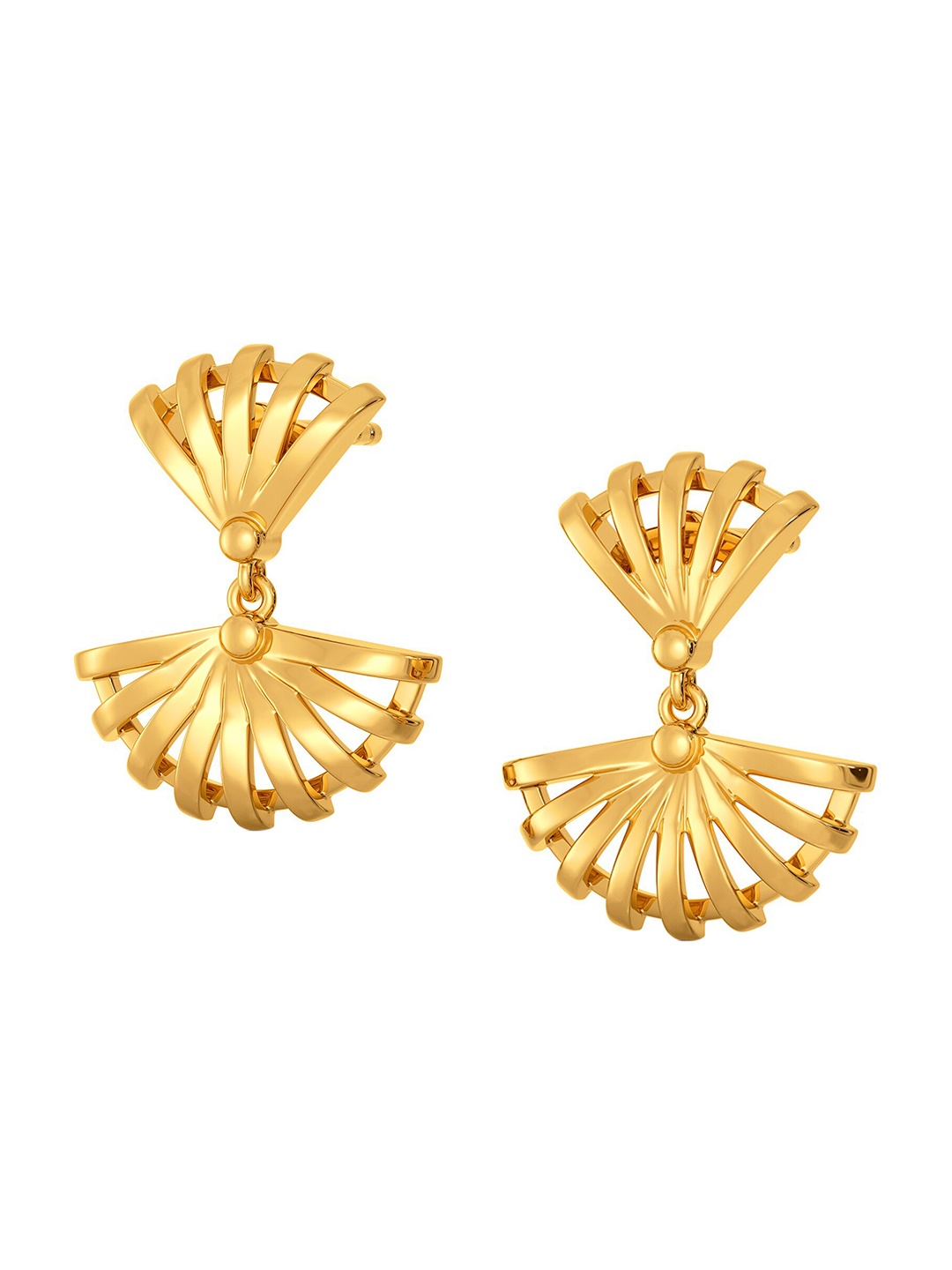 

MELORRA Raffia Blends 18KT Gold Drop Earring-3.87gm