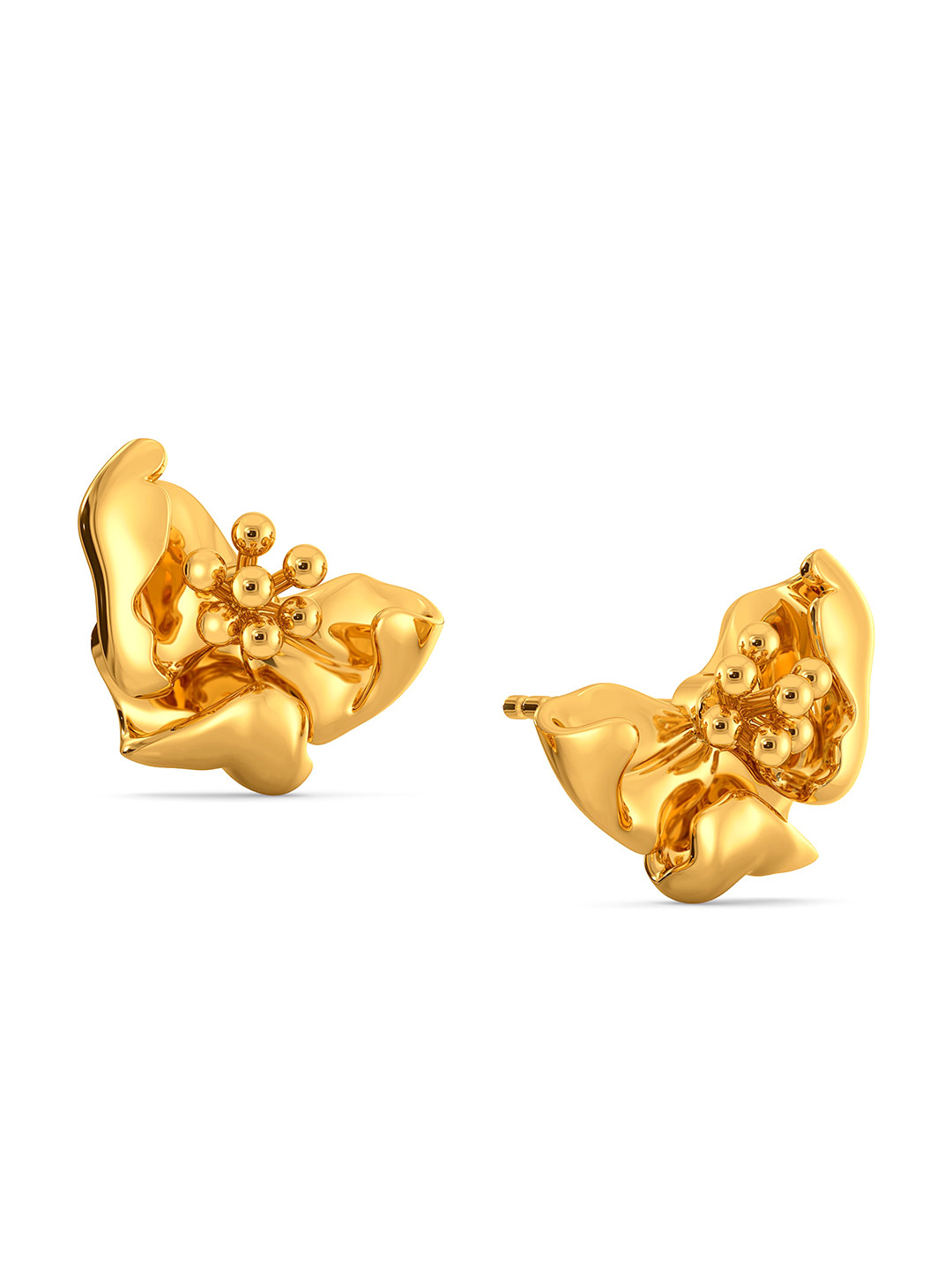 

MELORRA Poppy Prairie 18KT Gold Stud Earrings-4.37gm
