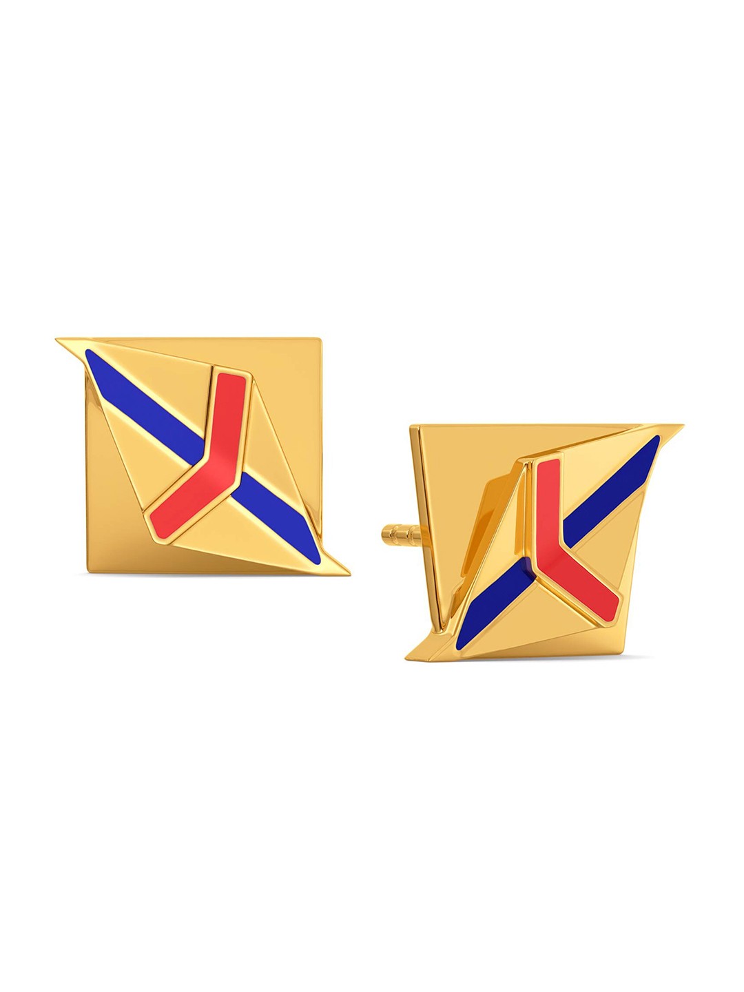 

MELORRA Peppy Prep 18KT Gold Stud Earrings- 3.77 gm