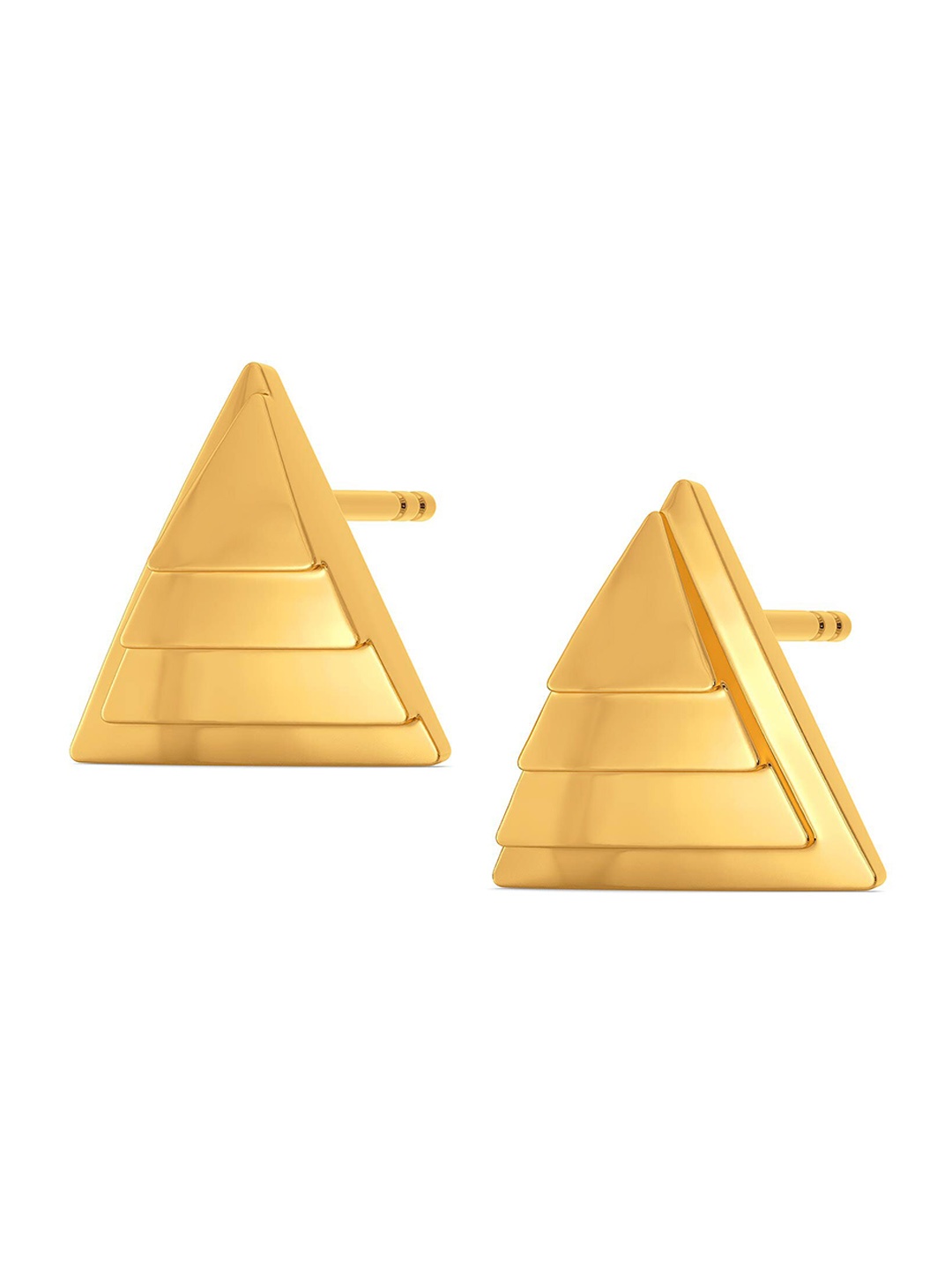 

MELORRA Triangle Ties 18KT Gold Stud Earrings-2.98gm