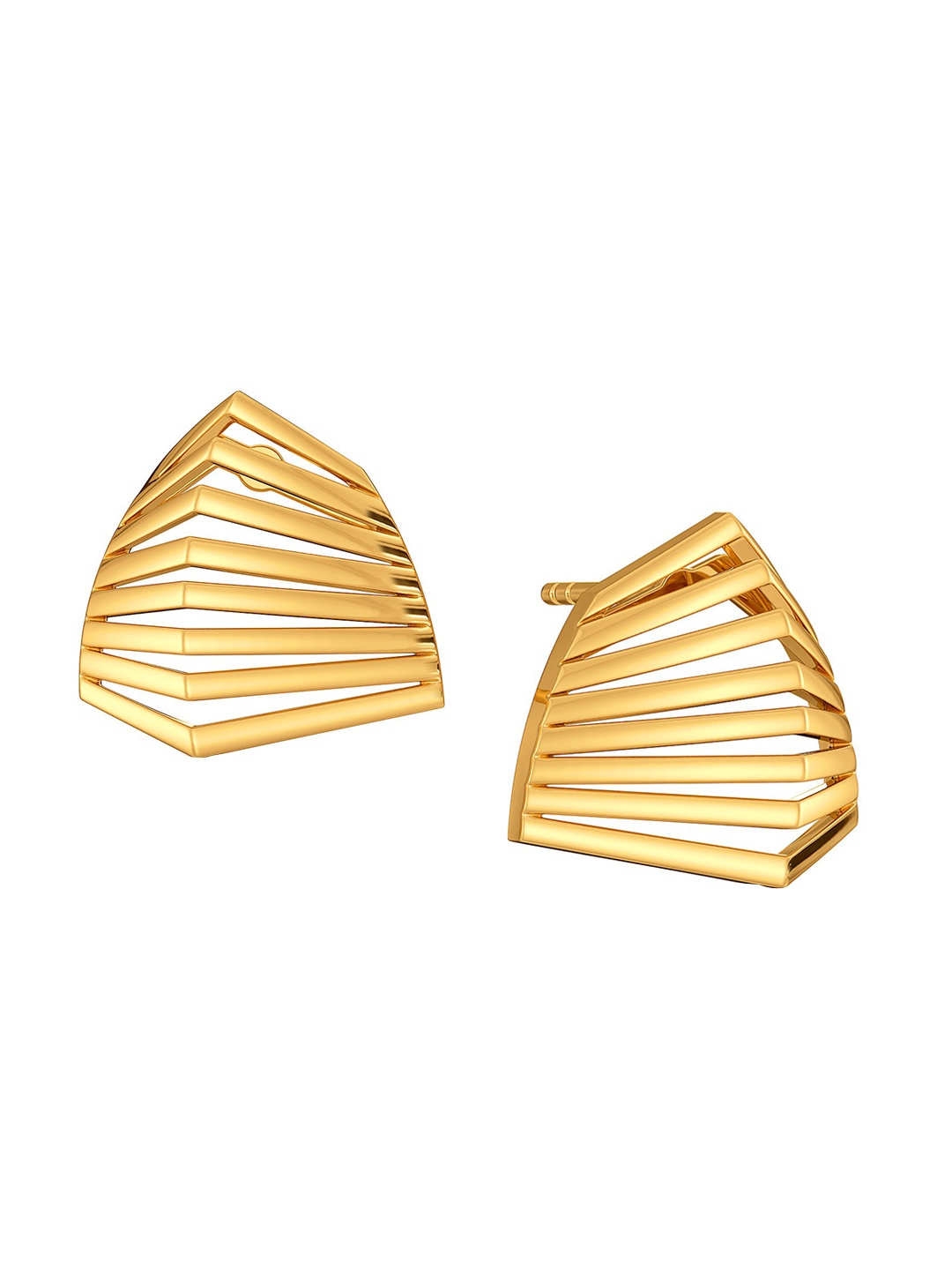

MELORRA A Puffed Pair 18KT Gold Stud Earrings -3.8 gm