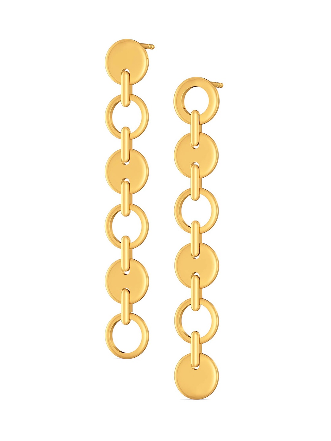 

MELORRA Swaying Suave 18KT Gold Shoulder Duster Earrings-7.52gm
