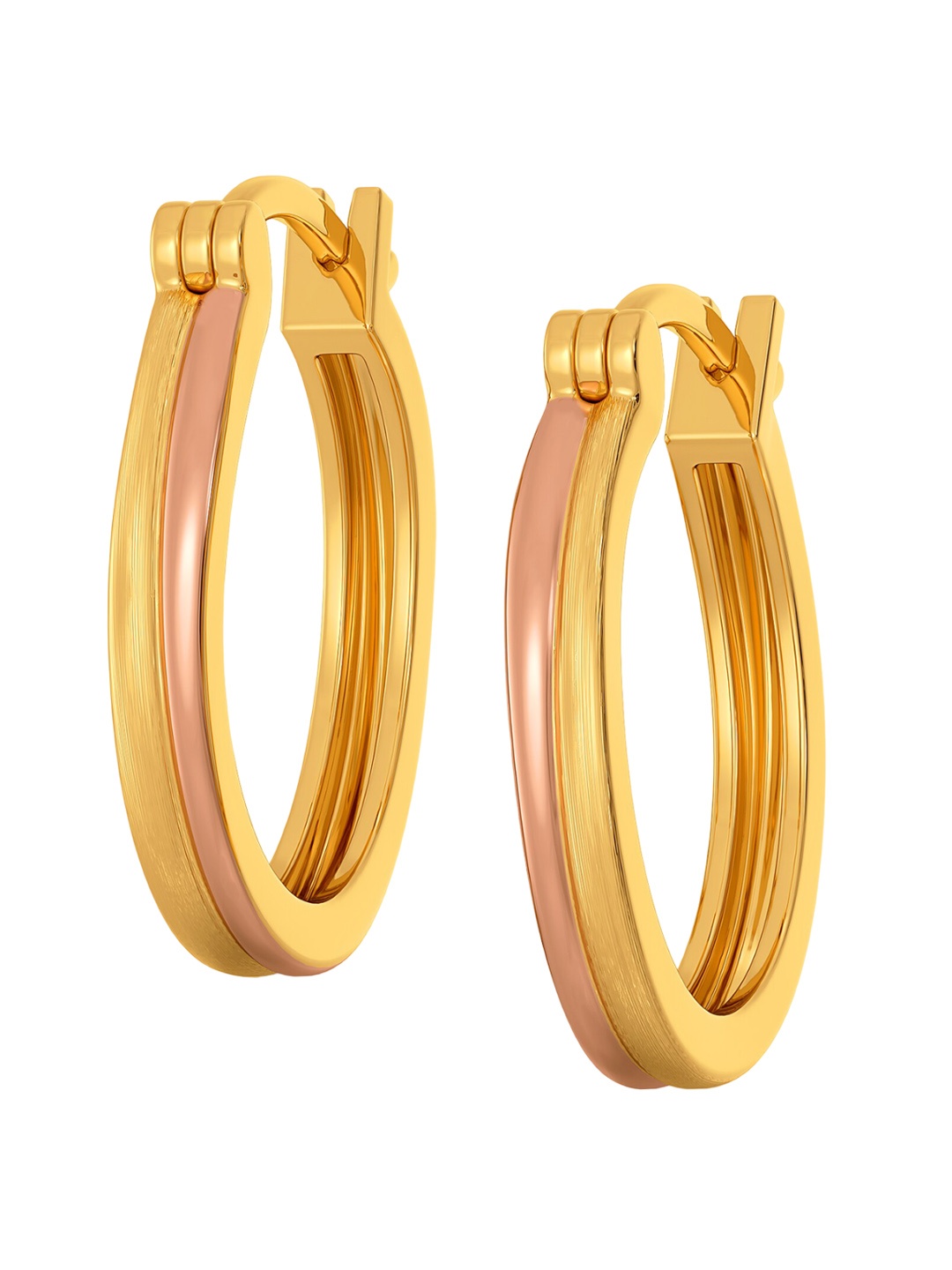 

MELORRA Fastened Up 18KT Gold Hoop Earrings-3.94gm