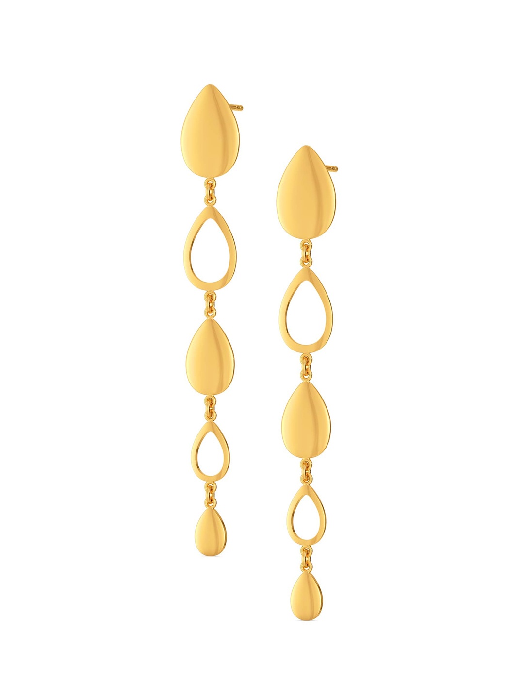 

MELORRA Golden Afterhours 18KT Gold Earrings-7.11gm