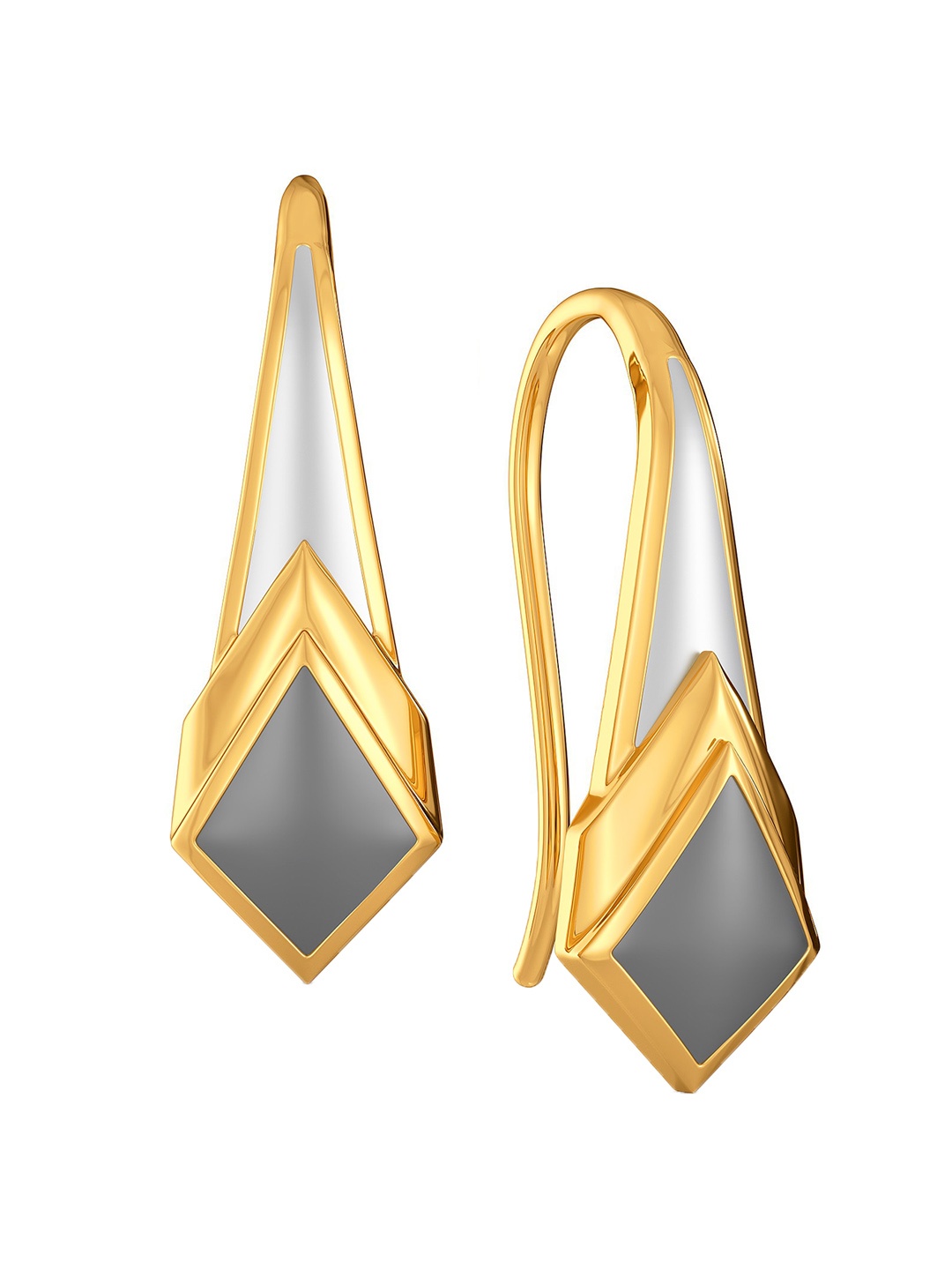 

MELORRA Monday Greys 18KT Gold Drop Earrings-2.65 gm
