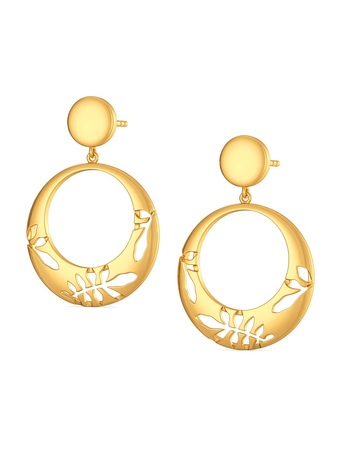 

MELORRA Scarf Mantra 18KT Gold Dangle Earrings-5.13gm
