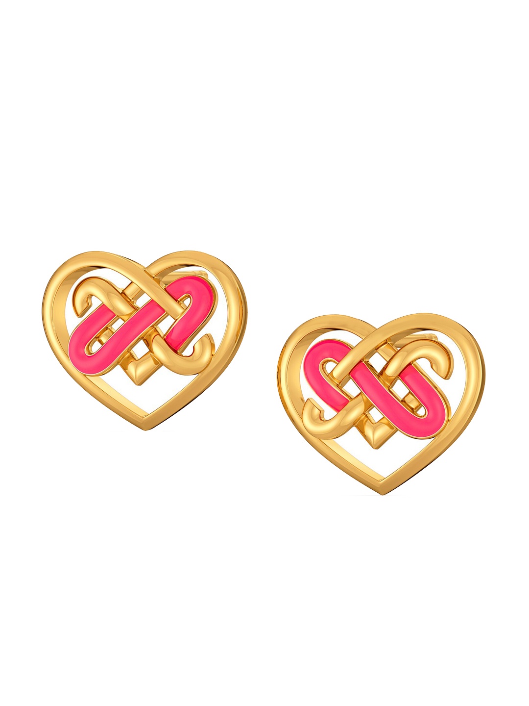 

MELORRA Fluoro Hearts 18KT Gold Stud Earrings- 3.79 gm