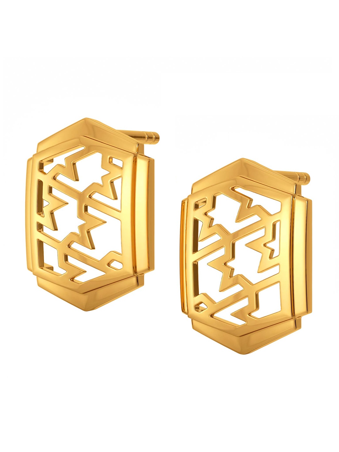 

MELORRA Winter Gingham 18KT Gold Stud Earrings- 2.47 gm
