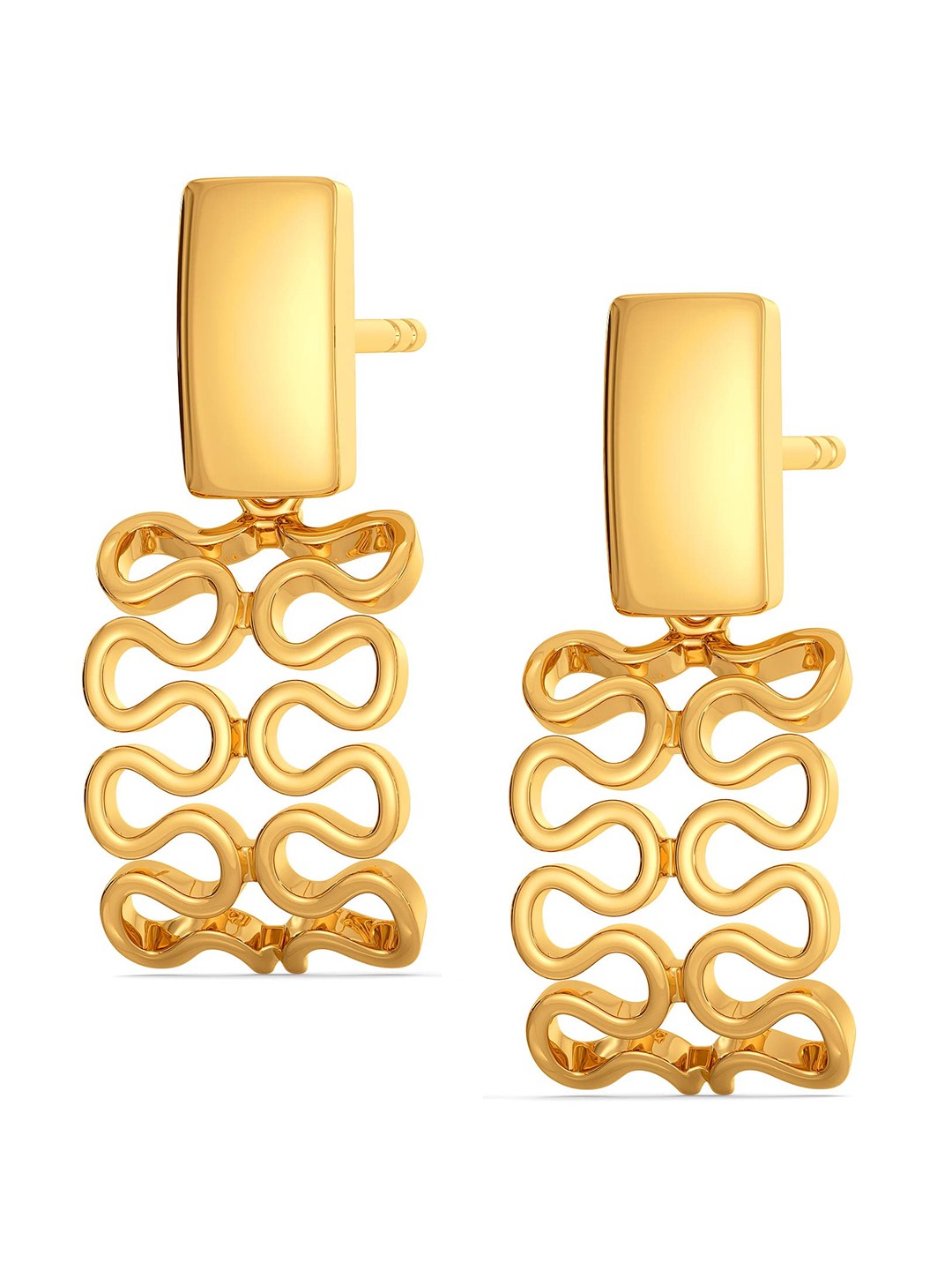 

MELORRA Knit Layers 18KT Gold Drop Earrings 3.2gm