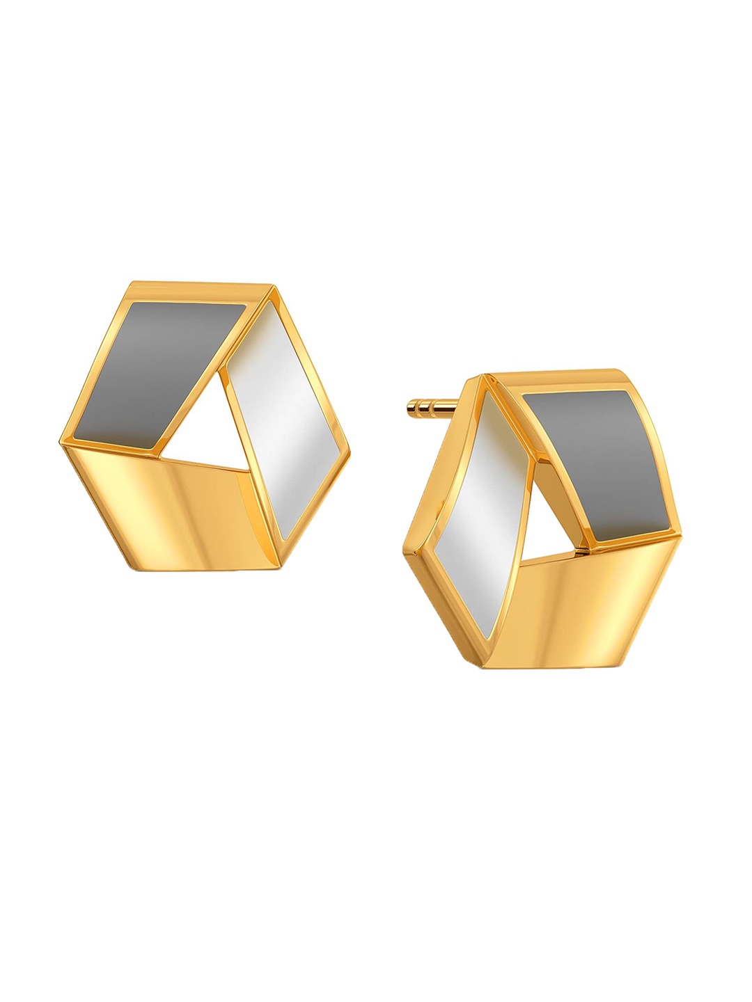

MELORRA Business Triads 18KT Gold Stud Earrings-4.45gm
