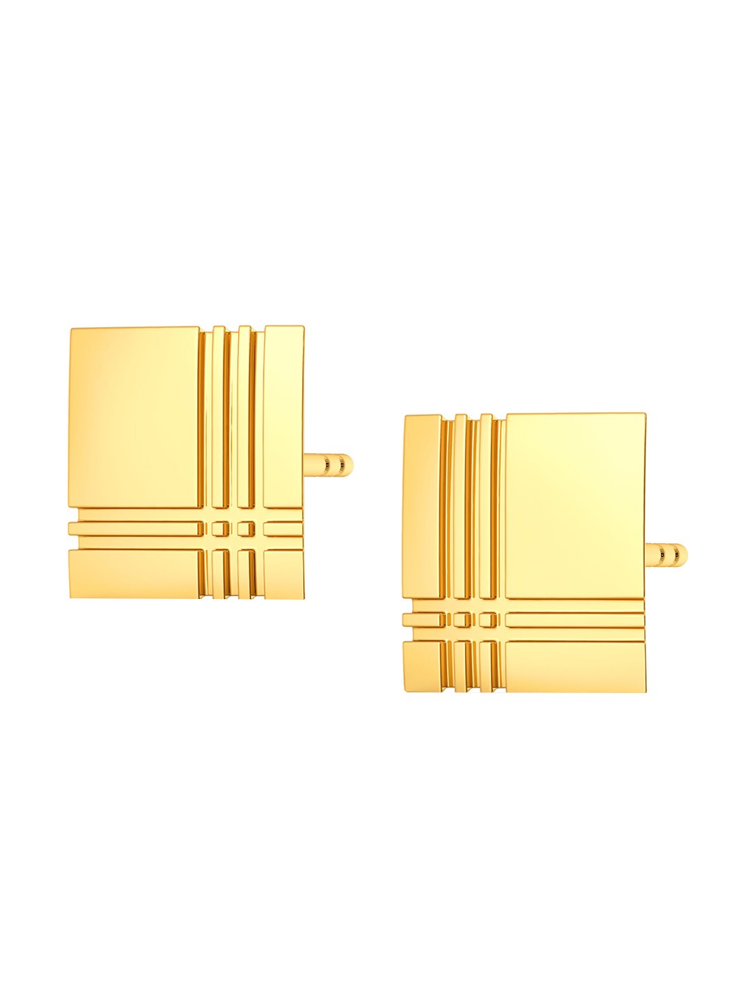 

MELORRA All Checked Out 18KT Gold Studs- 3.21 gm