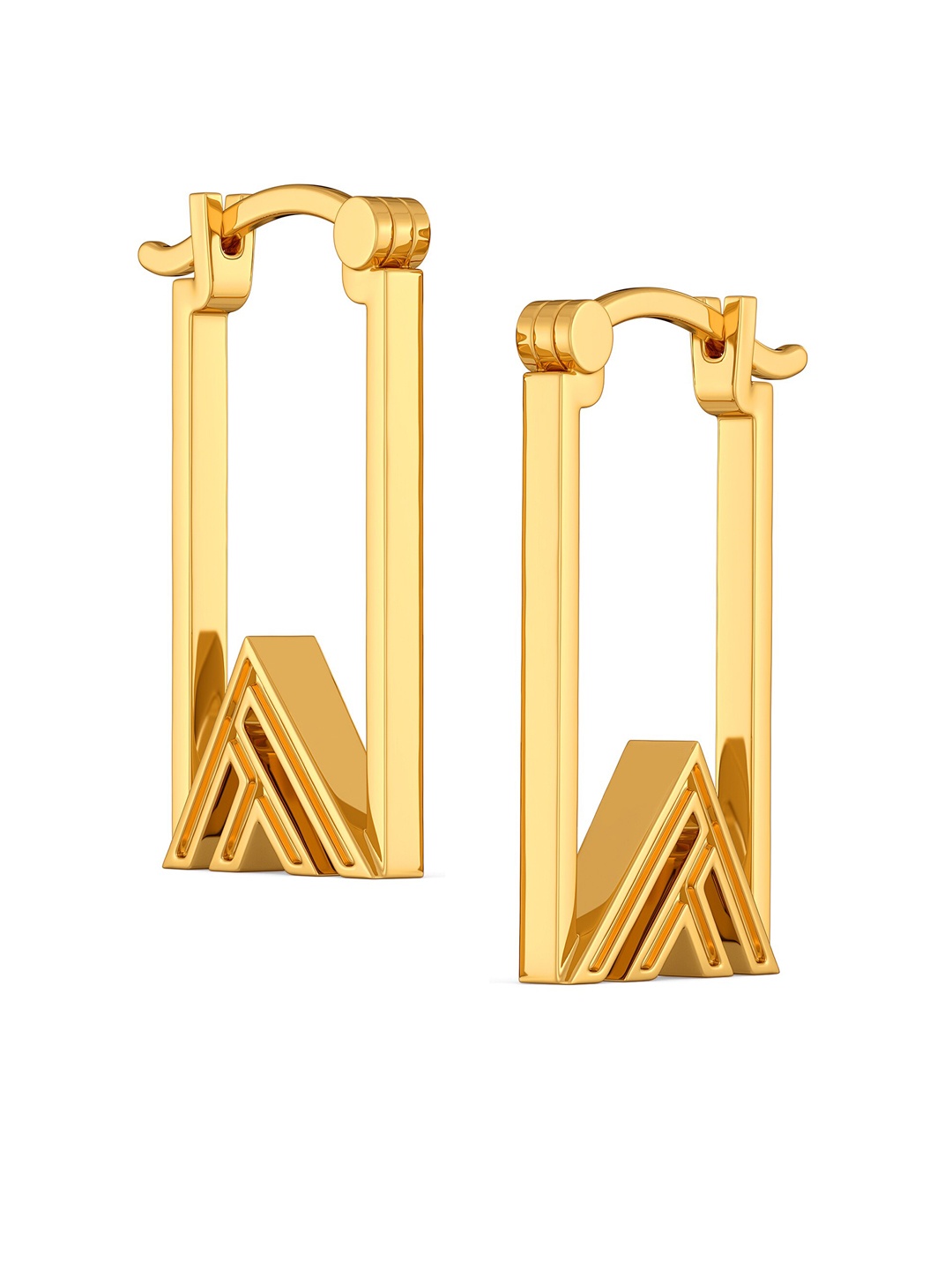 

MELORRA Short Styled 18KT Gold Hoop Earrings- 4.87 gm
