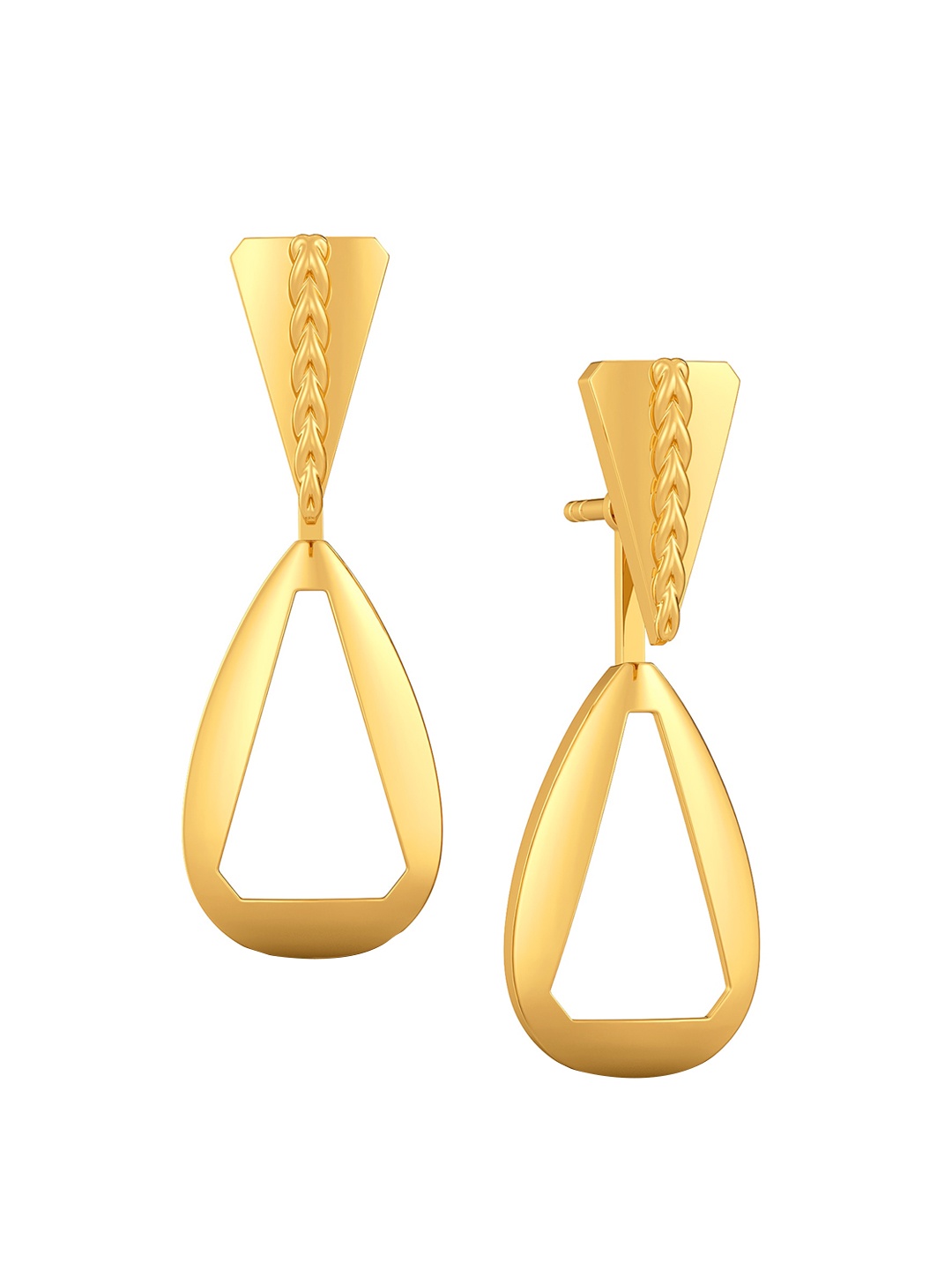 

MELORRA Swish N Flick 18KT Gold Drop Earrings-4.2gm, Yellow