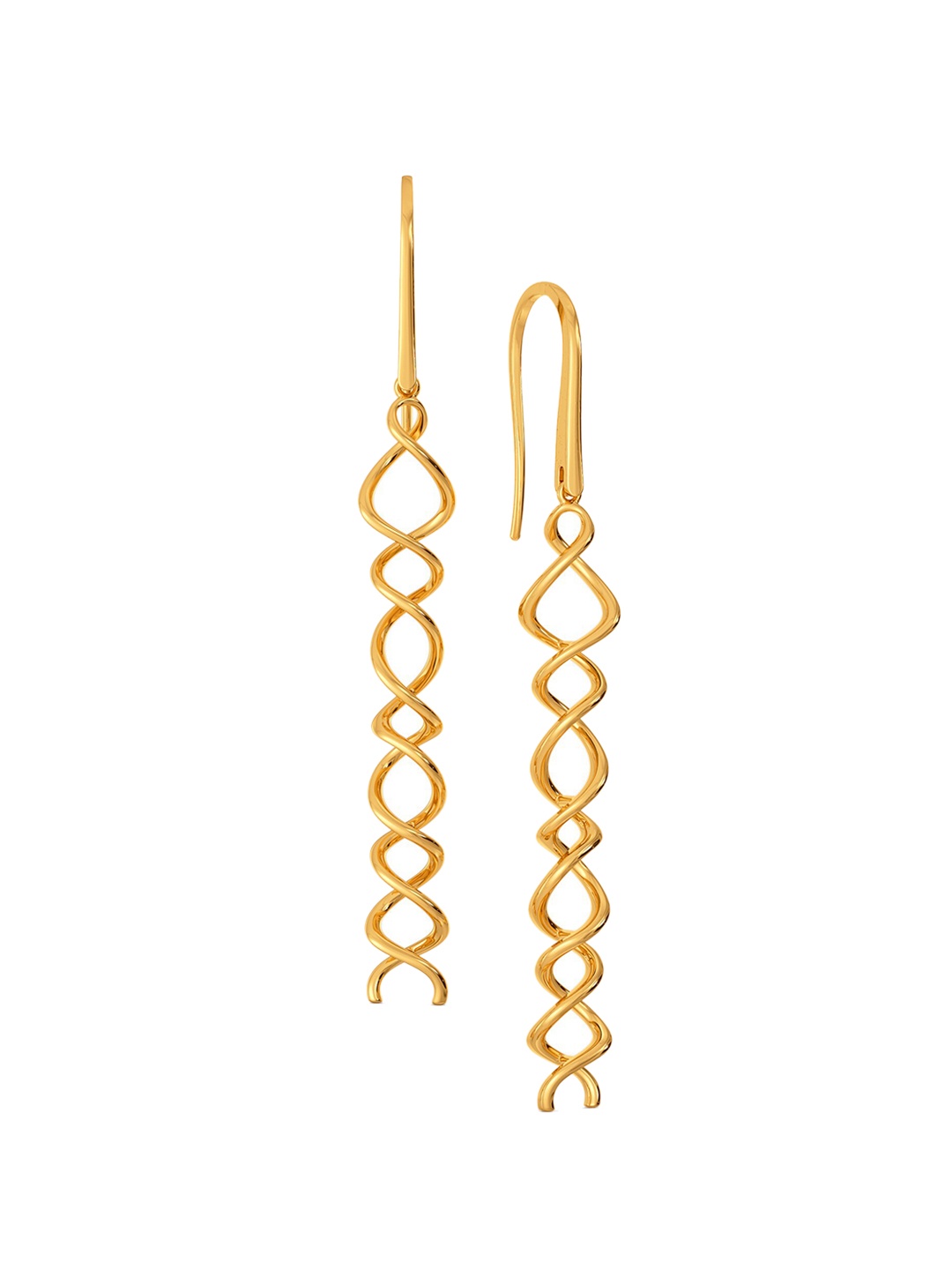 

MELORRA Turns N Twists 18KT Gold Drop Earrings- 4.7 gm