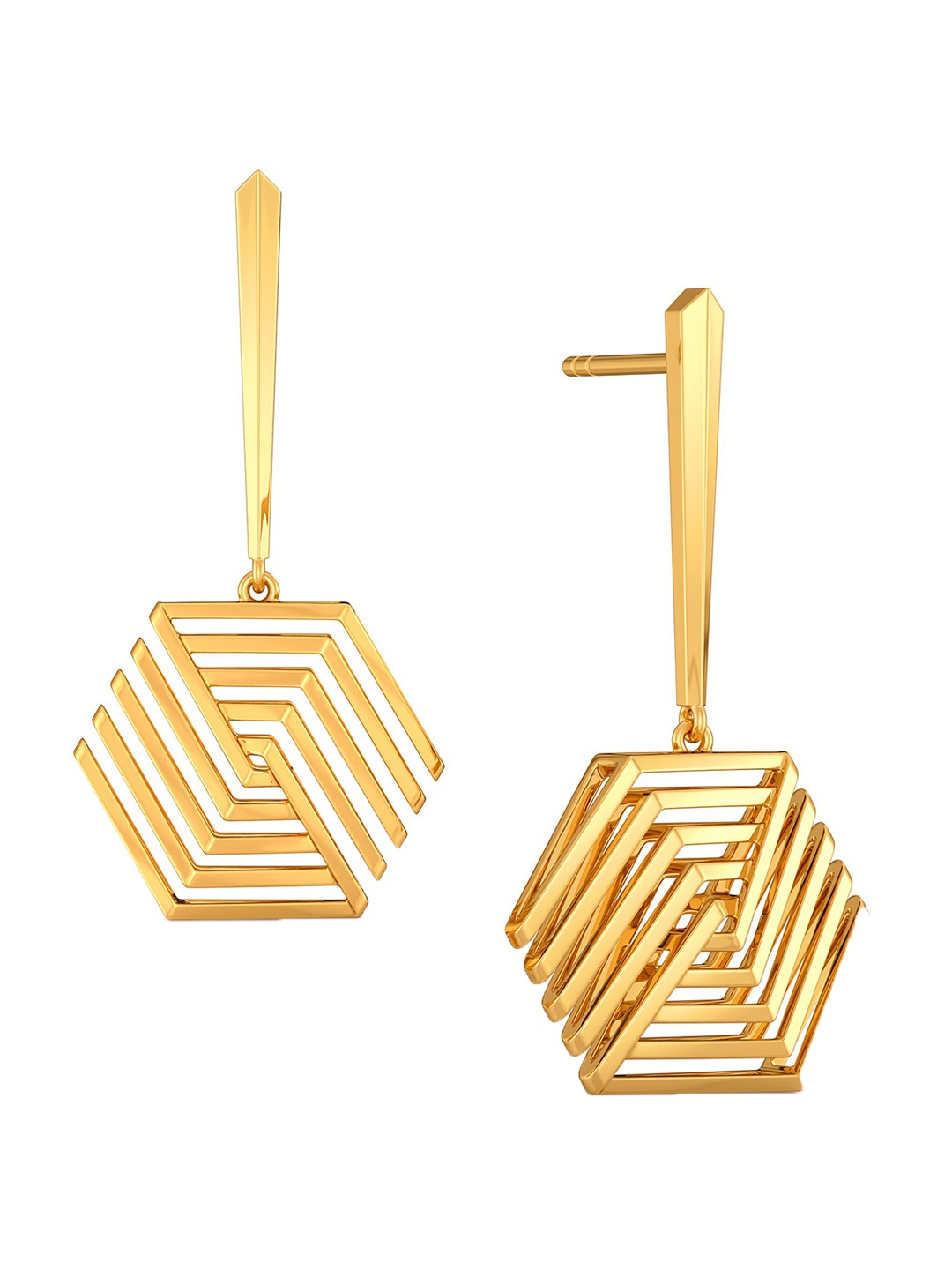 

MELORRA Bold Sheers 18KT Gold Drop Earrings- 5.85 gm