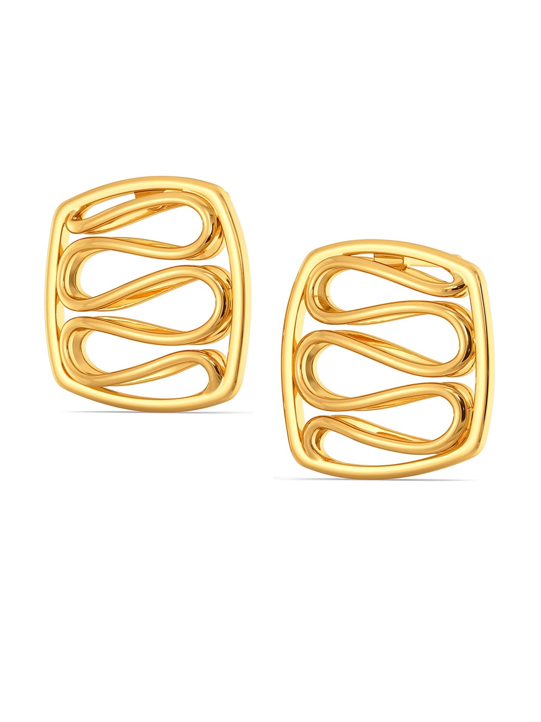 

MELORRA Knit Bit 18KT Gold Stud Earrings-4.23gm