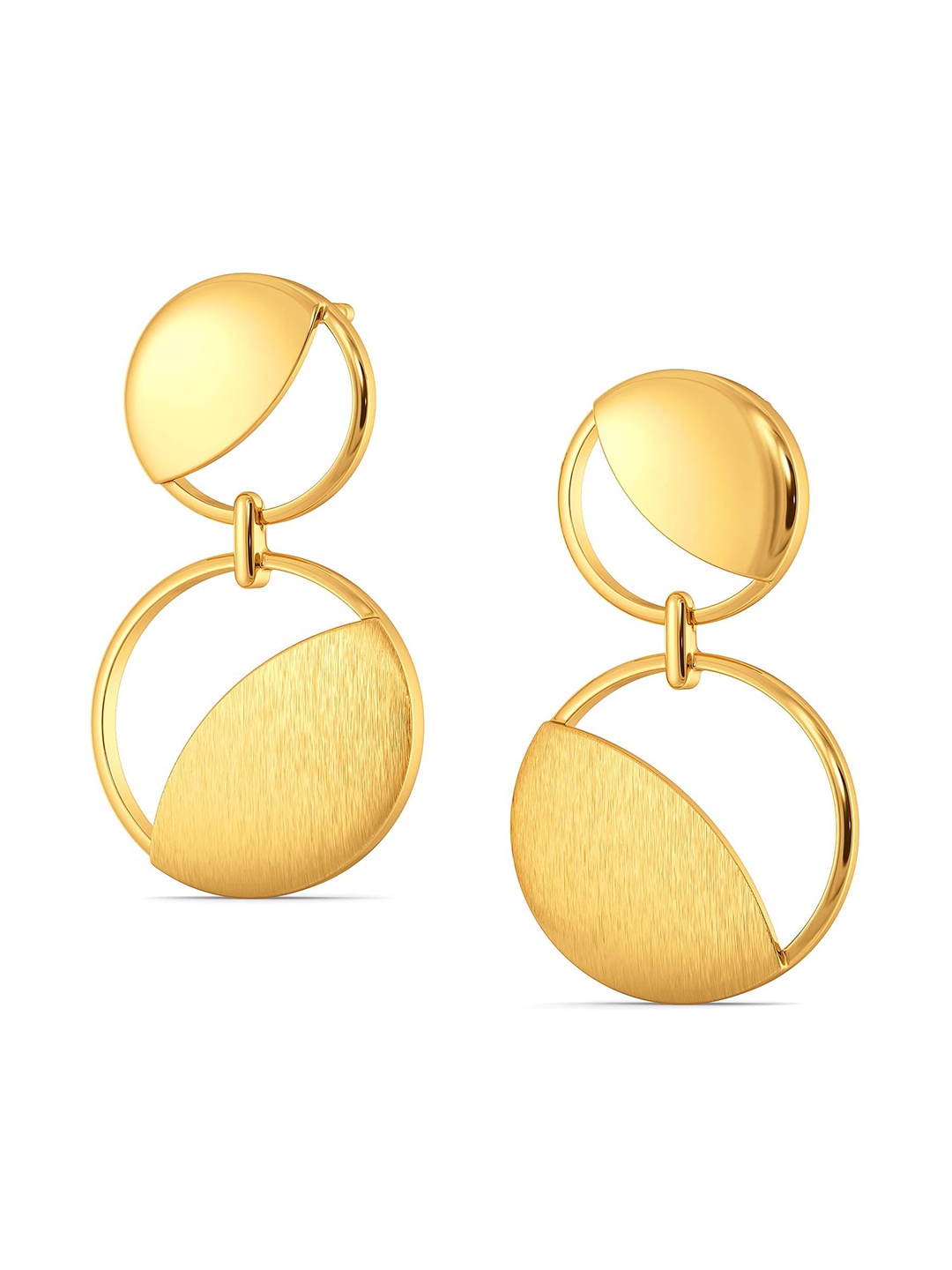 

MELORRA Sequin Workload 18KT Gold Drop Earring-4.99gm