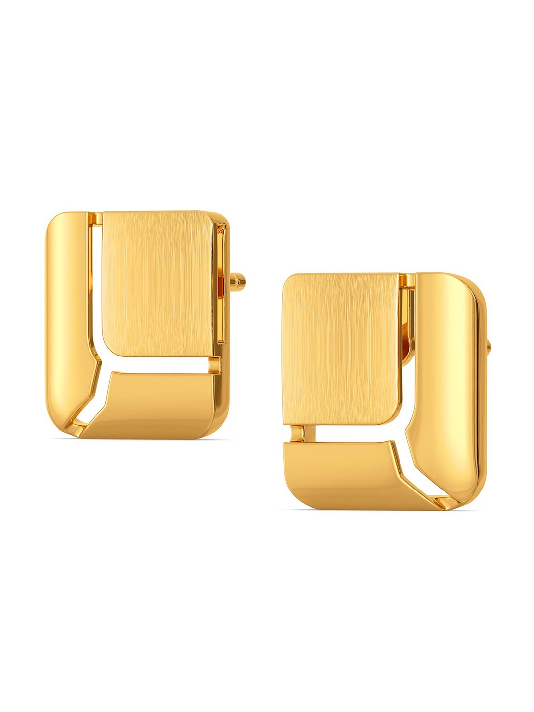 

MELORRA Sophistique Edge 18KT Gold Stud Earrings- 2.55 gm
