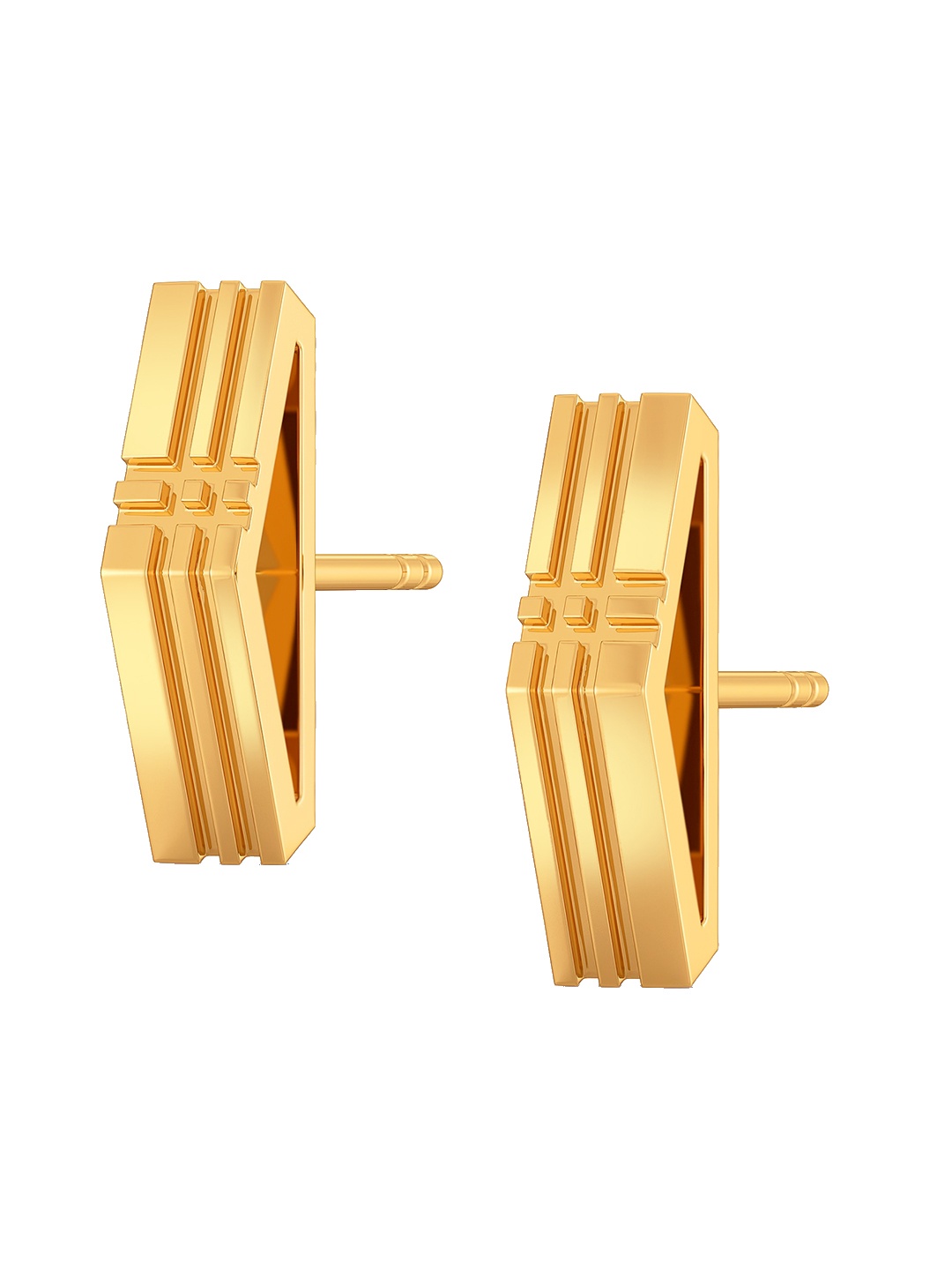 

MELORRA Maverick Plaids 18KT Gold Stud Earring-2.9gm