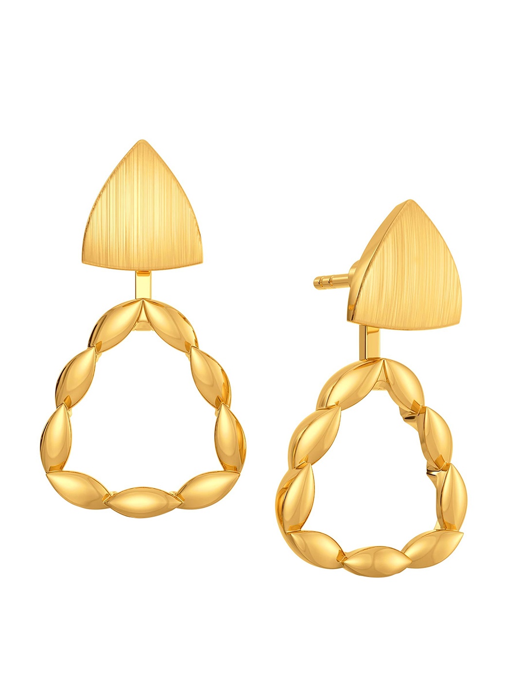 

MELORRA Scallop Sealed 18KT Gold Drop Earrings- 4.19 gm