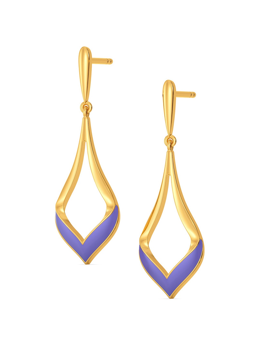 

MELORRA Lovely Lavender 18KT Gold Dangle Earrings-3.01gm