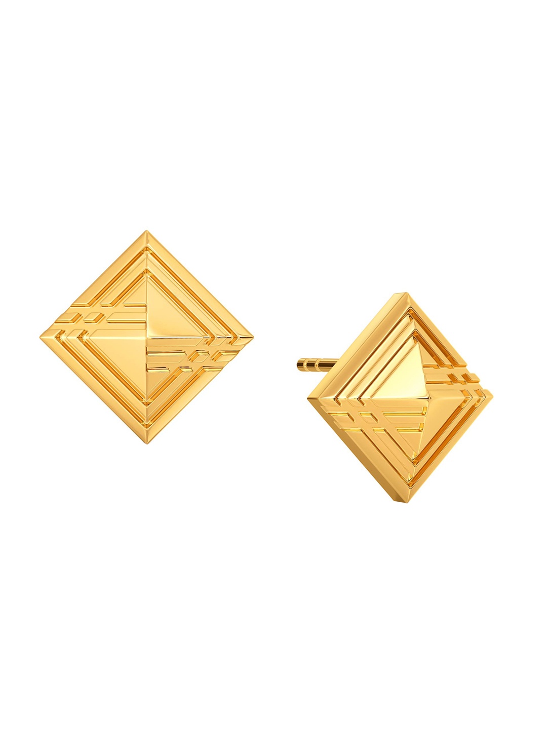 

MELORRA Plaid Puns 18KT Gold Stud Earrings-3.25gm
