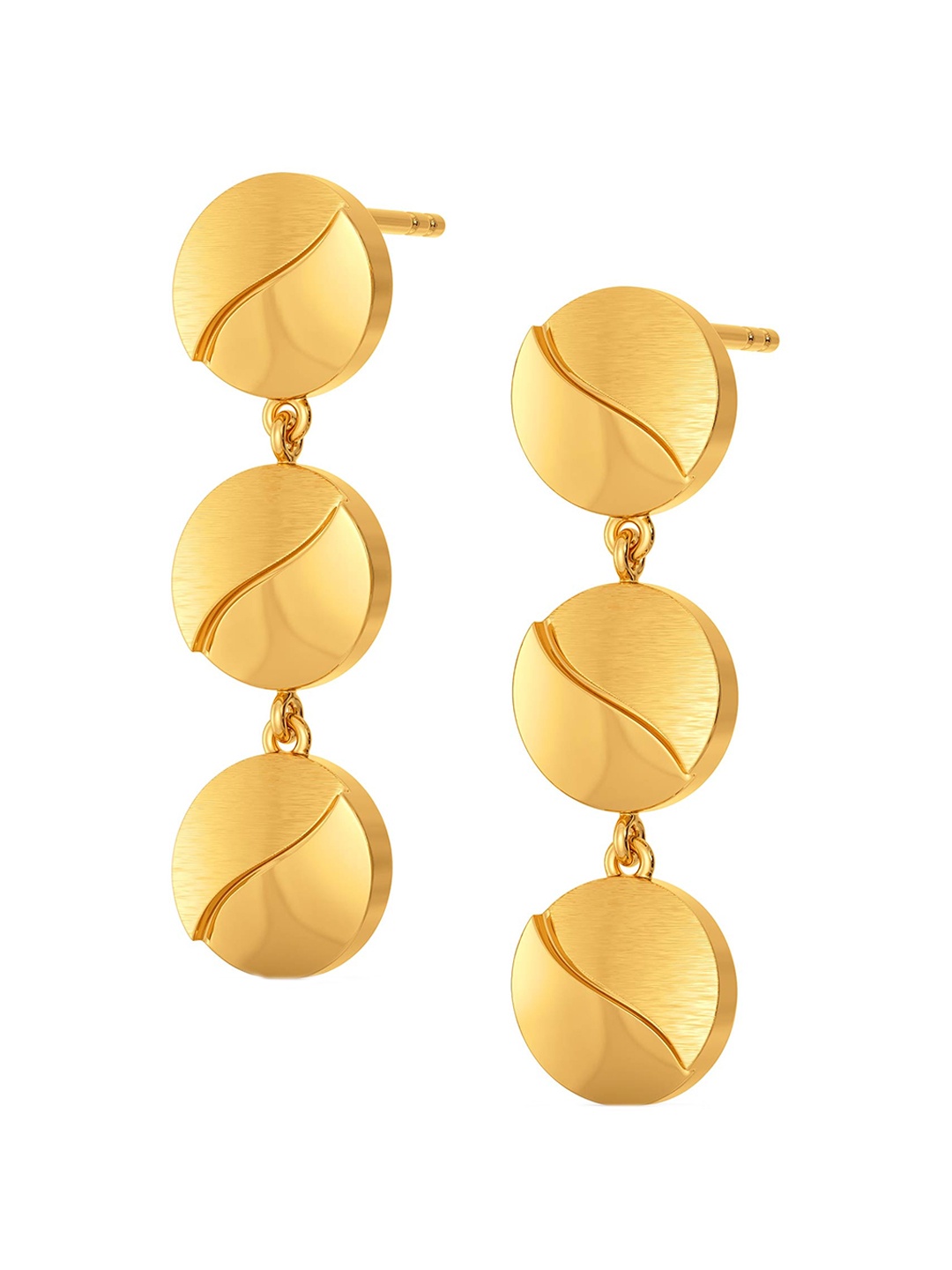 

MELORRA 9 to 9 Sequins 18KT Gold Drop Earrings- 4.77 gm