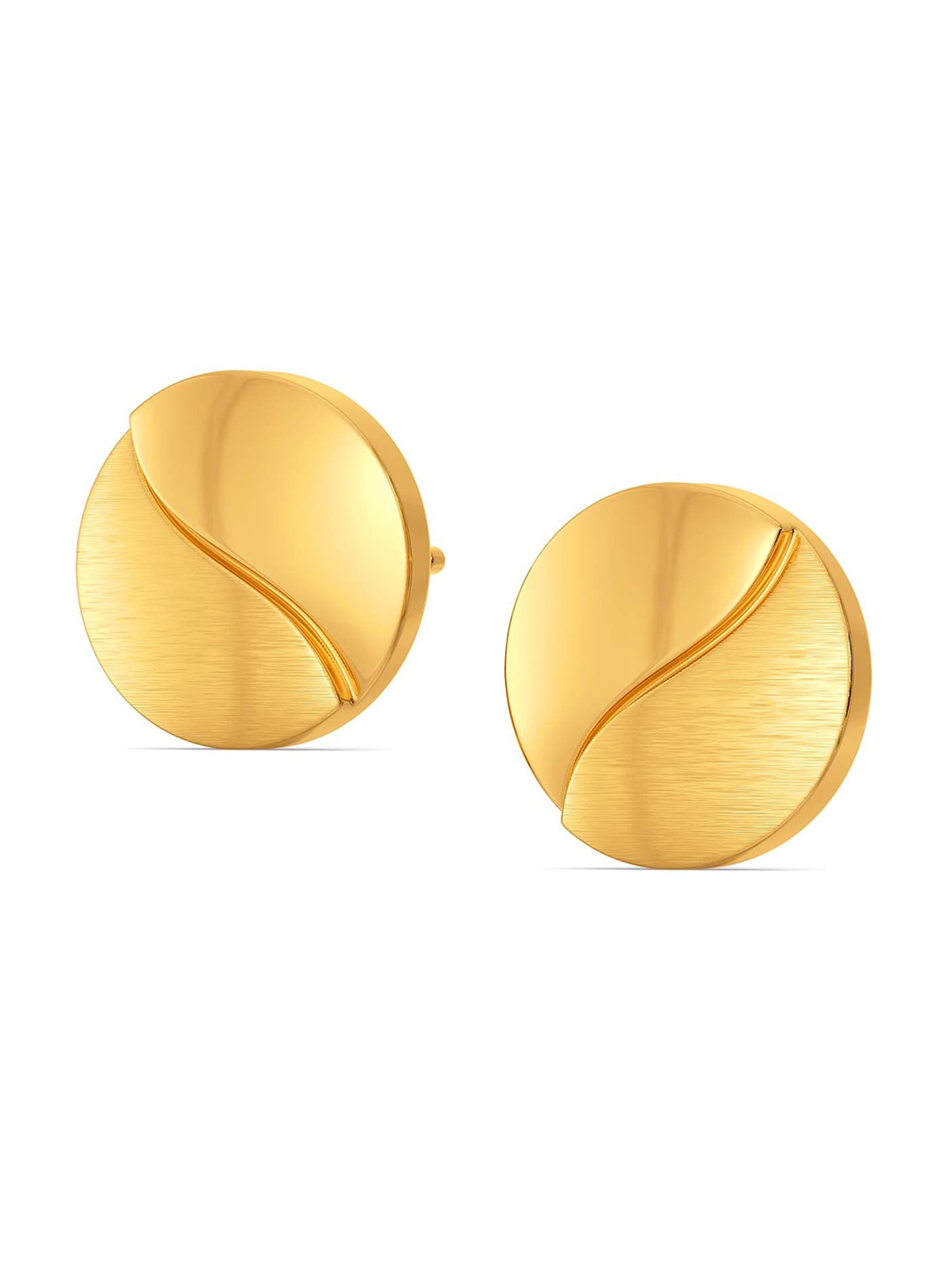 

MELORRA 18KT 9 to 9 Sequins Gold Stud Earrings-3.41g