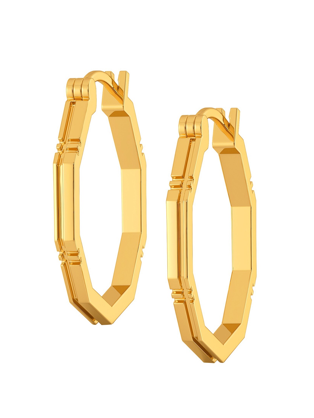 

MELORRA Maverick Plaids 18KT Gold Hoop Earrings - 5.61 gm