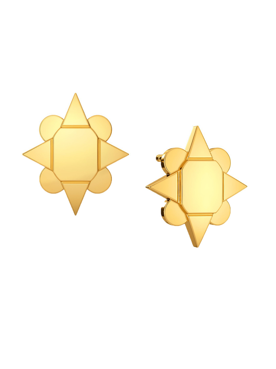 

MELORRA Chic Tunic 18KT Gold Stud Earrings-2.97gm